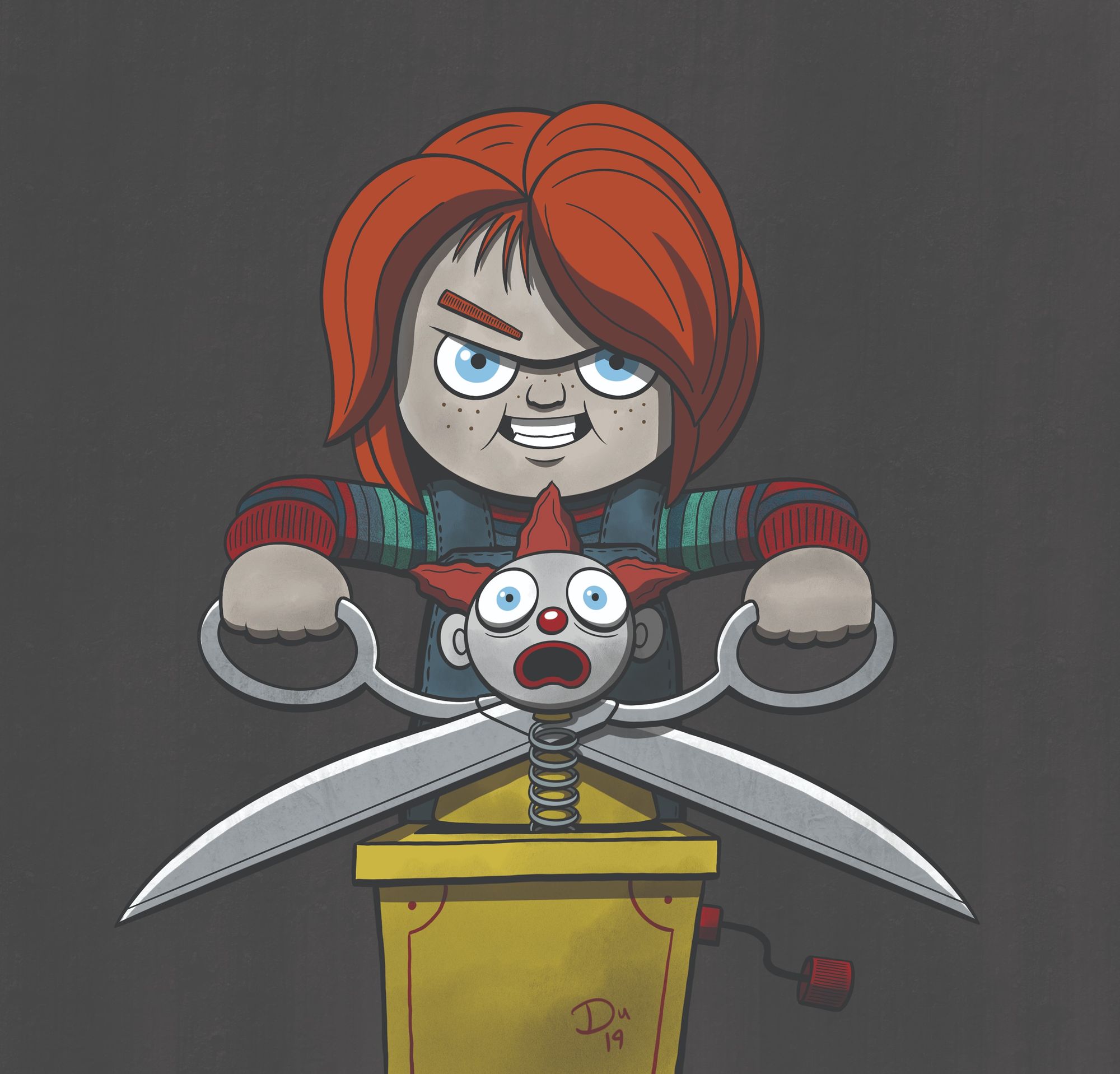 A drawing of the Child's Play 2 poster by Jesse DuRona