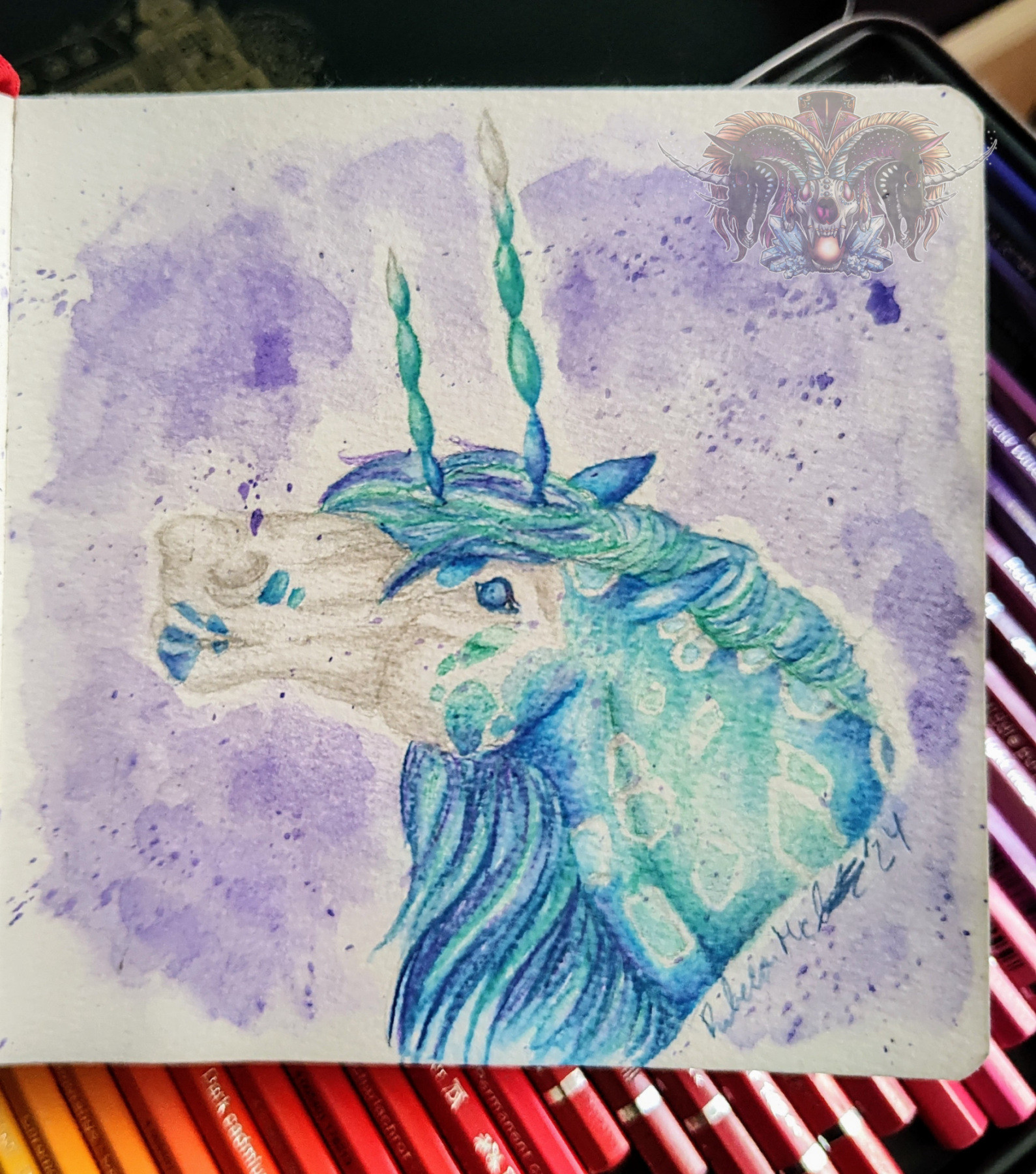 blue-green peacock appaloosa unicorn