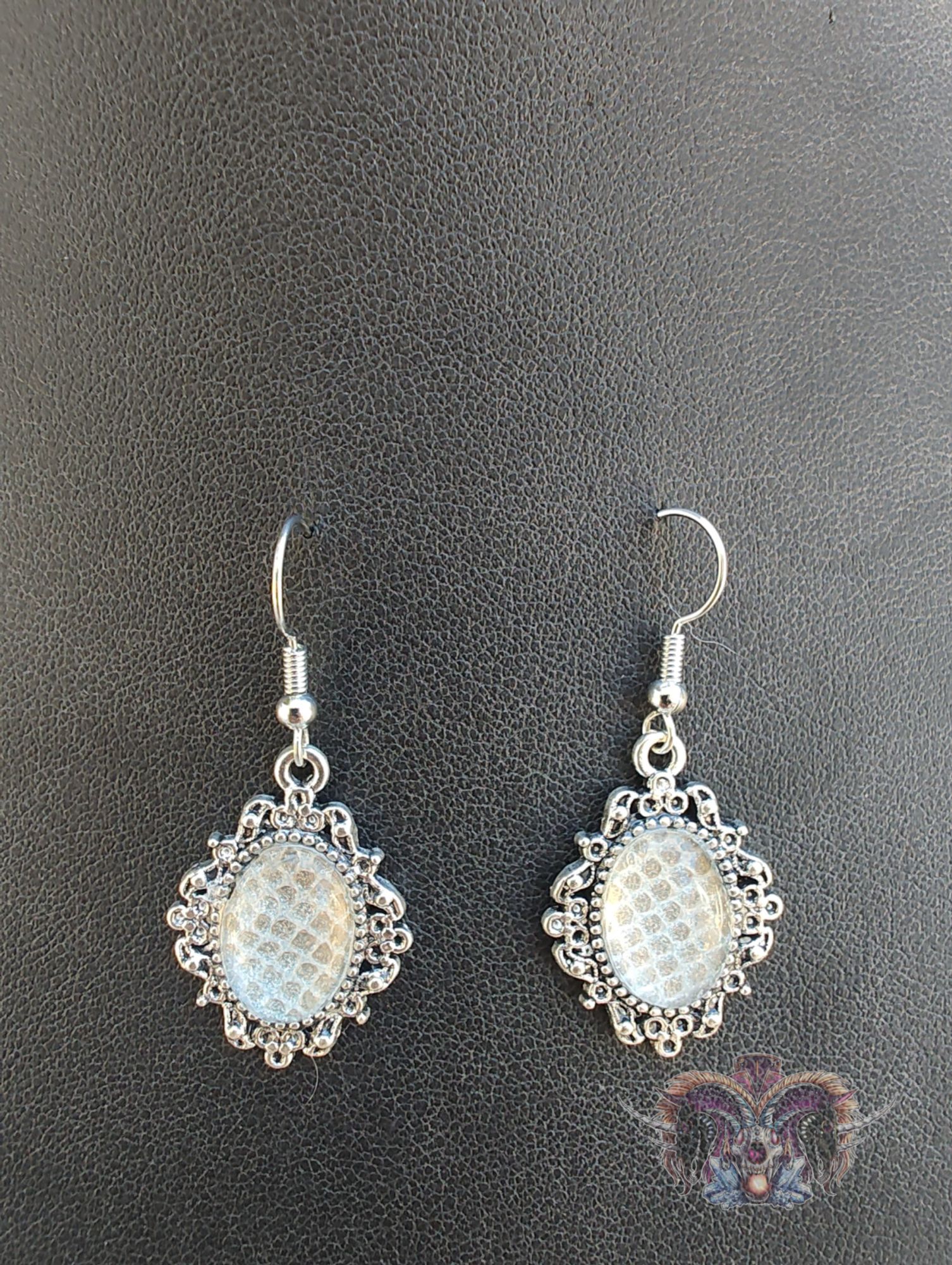 handmade snakeskin earrings