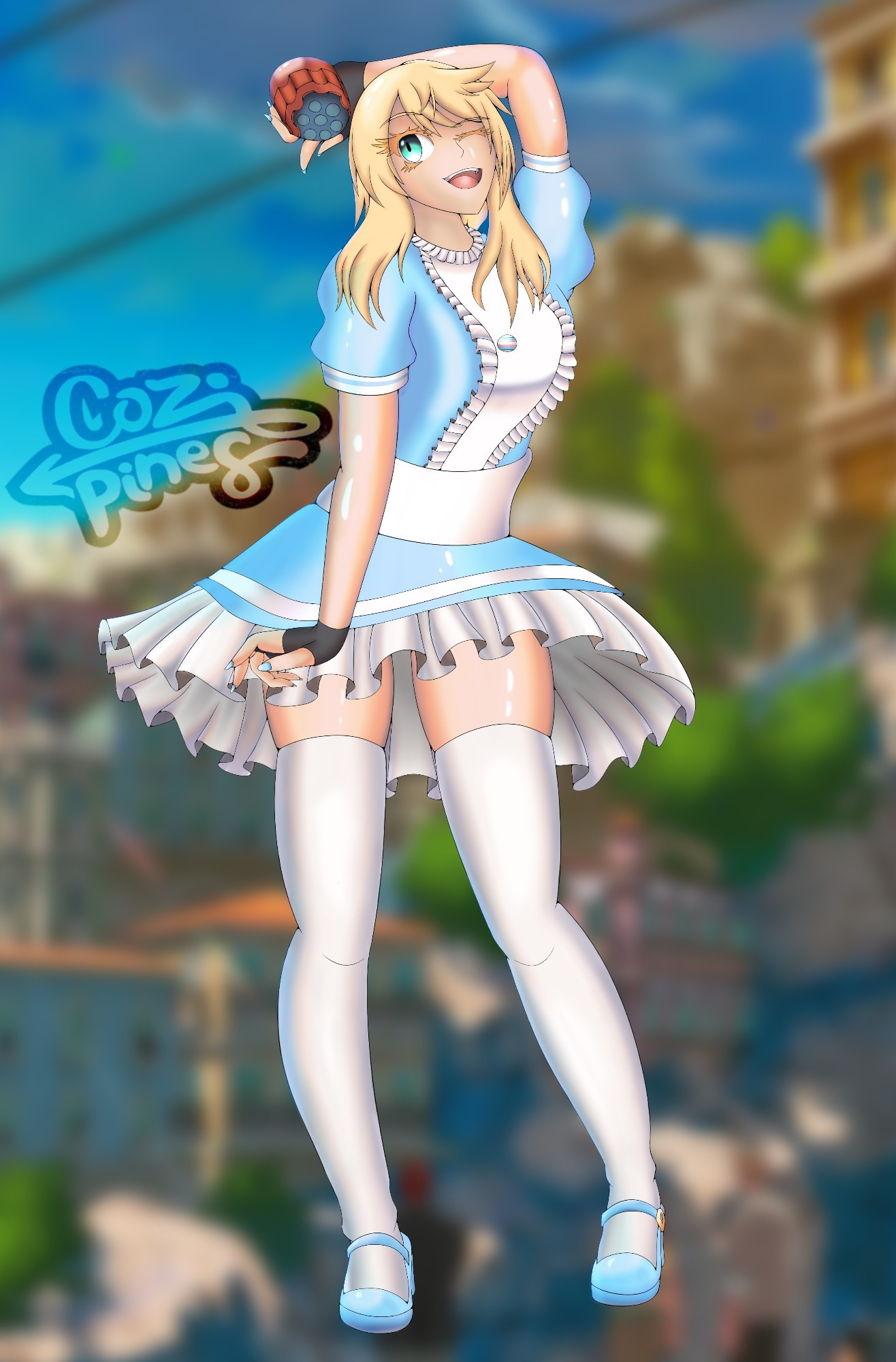 Artwork of Bridget from Guilty Gear in a maid dress!