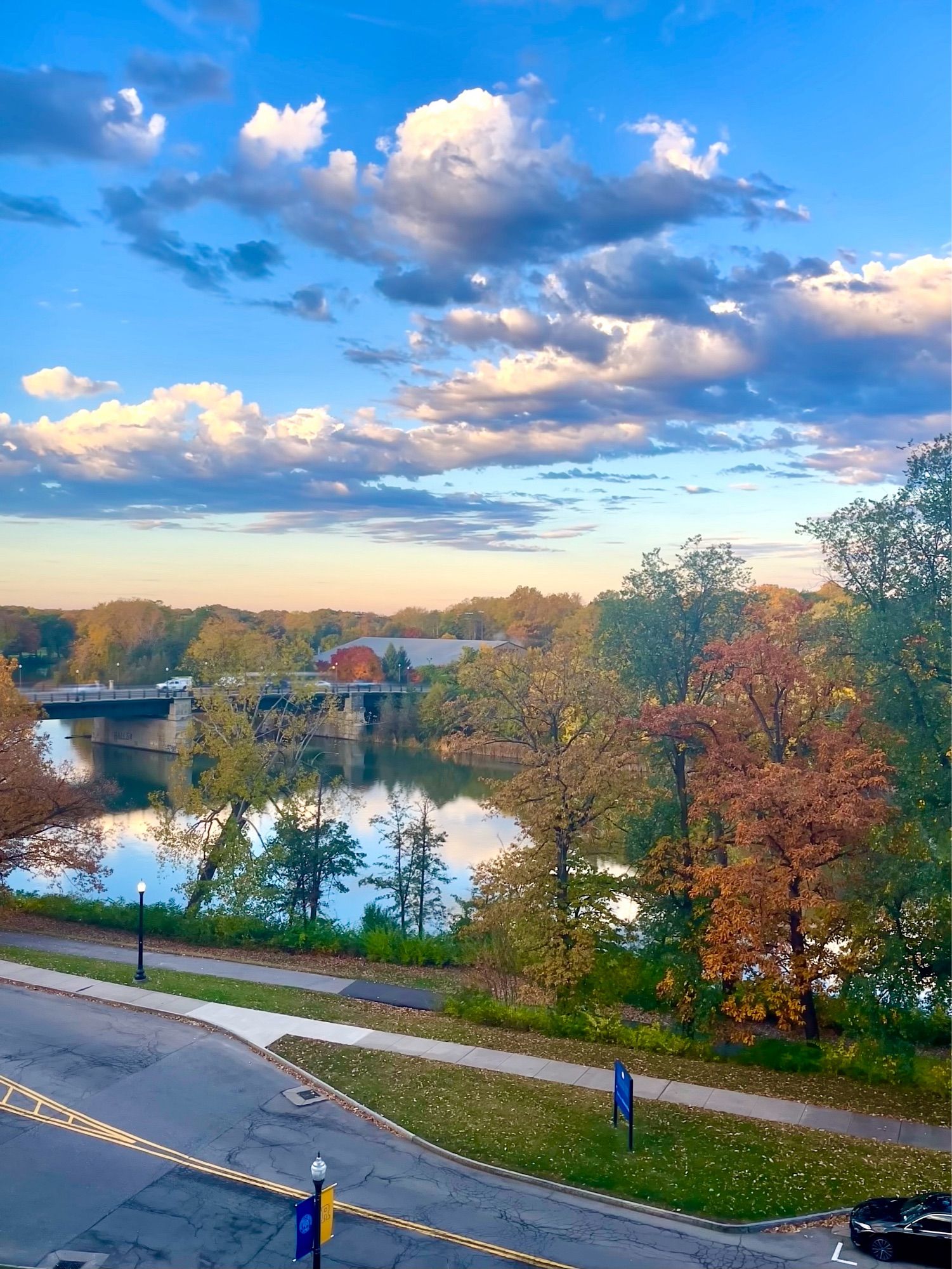 Fall foliage and genesee river