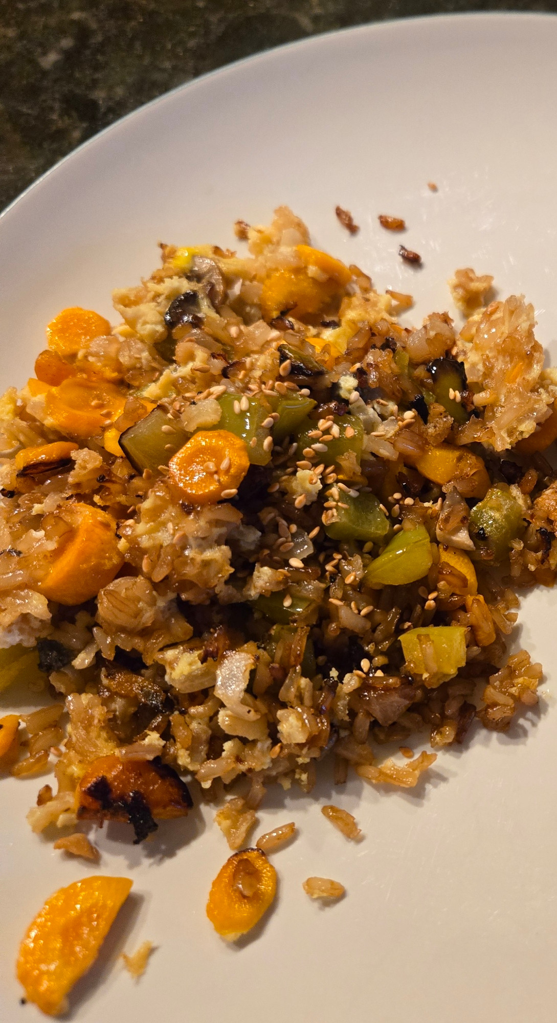 Final product. Not a great photo but the rice turned out great 