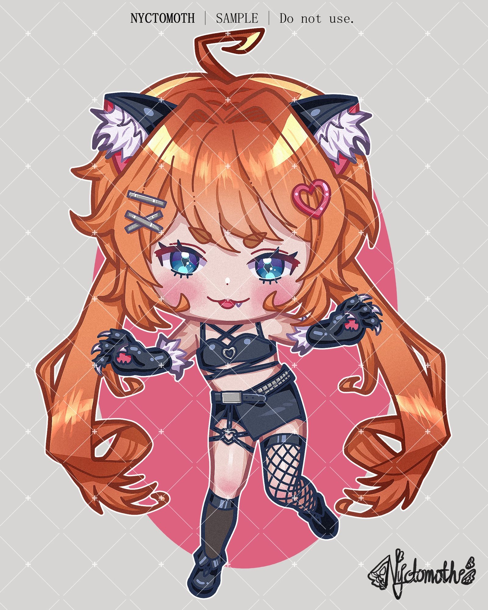 Chibi art of original character cat girl named Meowriko.