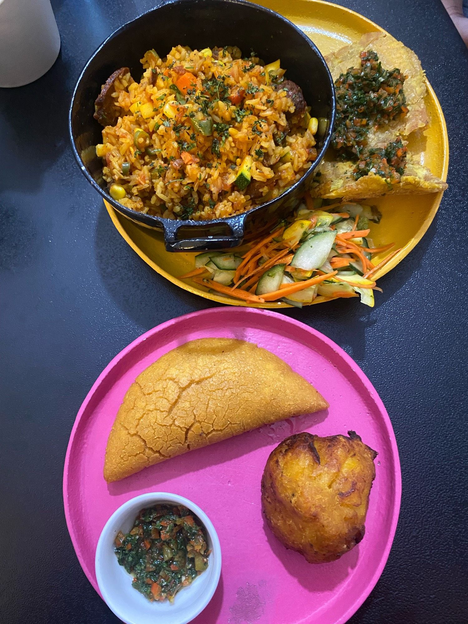 More Colombian food! Empanadas, a delicious arroz/rice dish, and some other tasty fried thing I forgot the name of