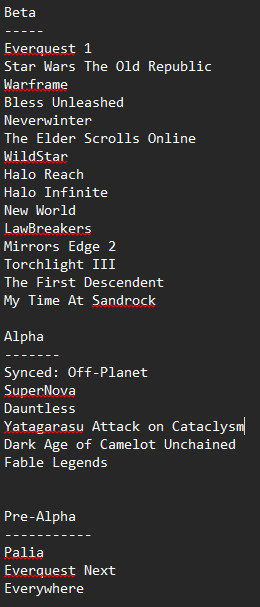 These are the beta's I partook in over the years. There is a few not listed as the information is no longer available for me to use.