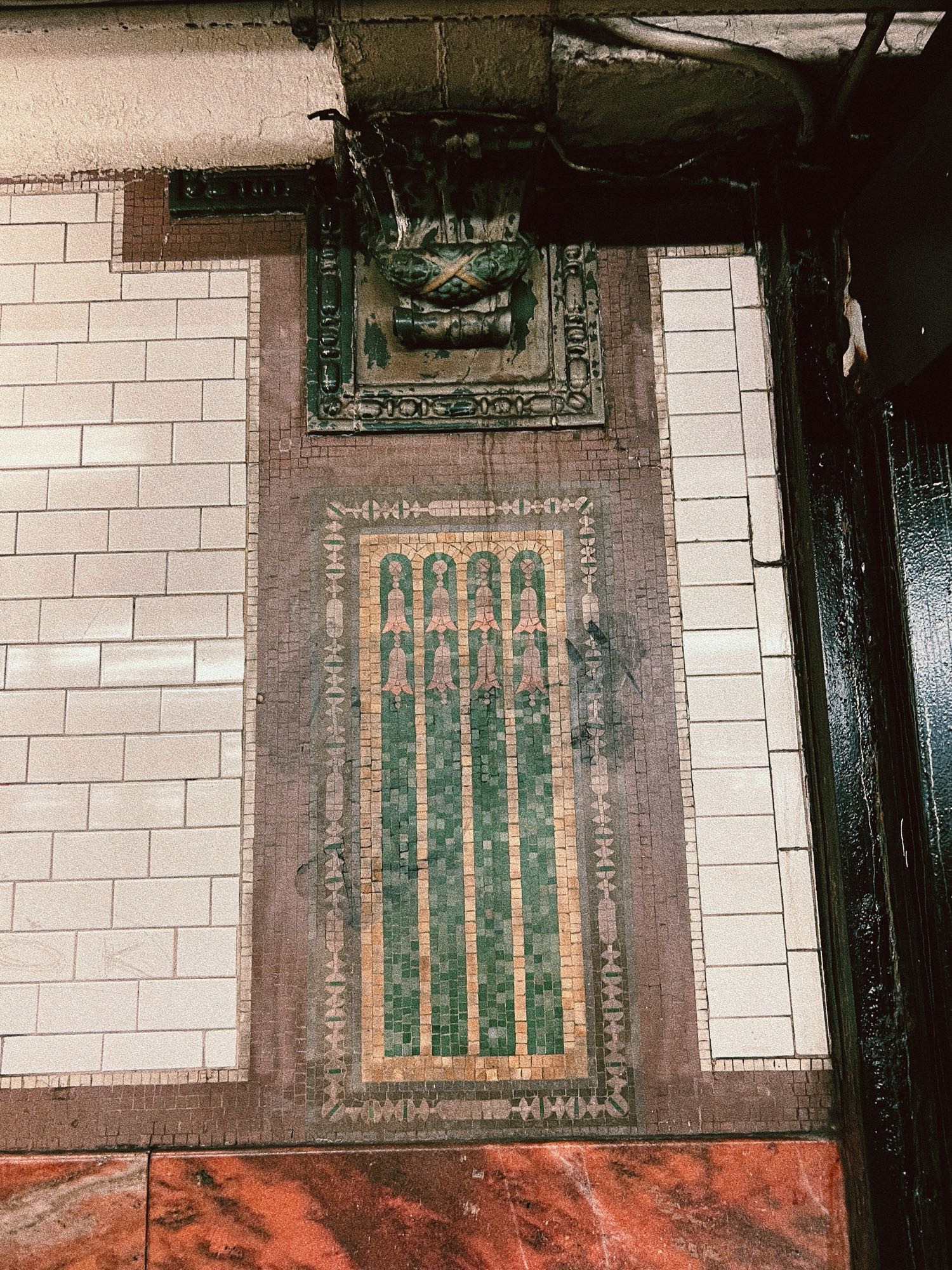 Mosaic wall in the subway. 