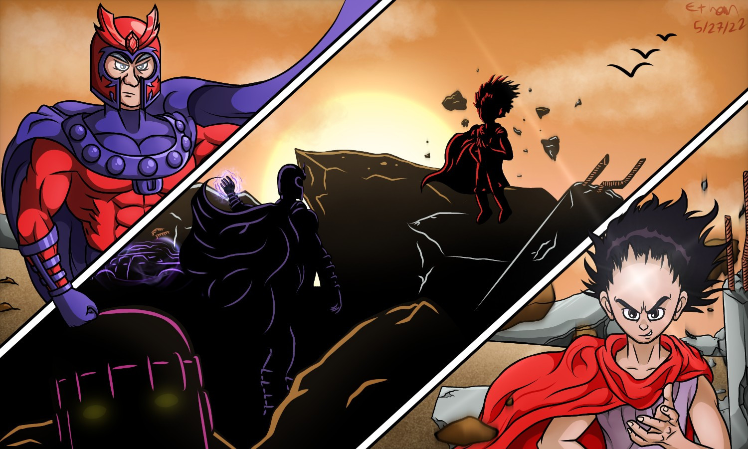 Magneto VS Tetsuo (Marvel VS Akira) Fan Art


ARTIST NOTES:
I may or may not have hidden an Among Us in here somewhere...

Either way, I'm especially happy with how the middle of this piece turned out. I was inspired by Omni-Man VS Homelander's kill in particular for the shading and stuff.