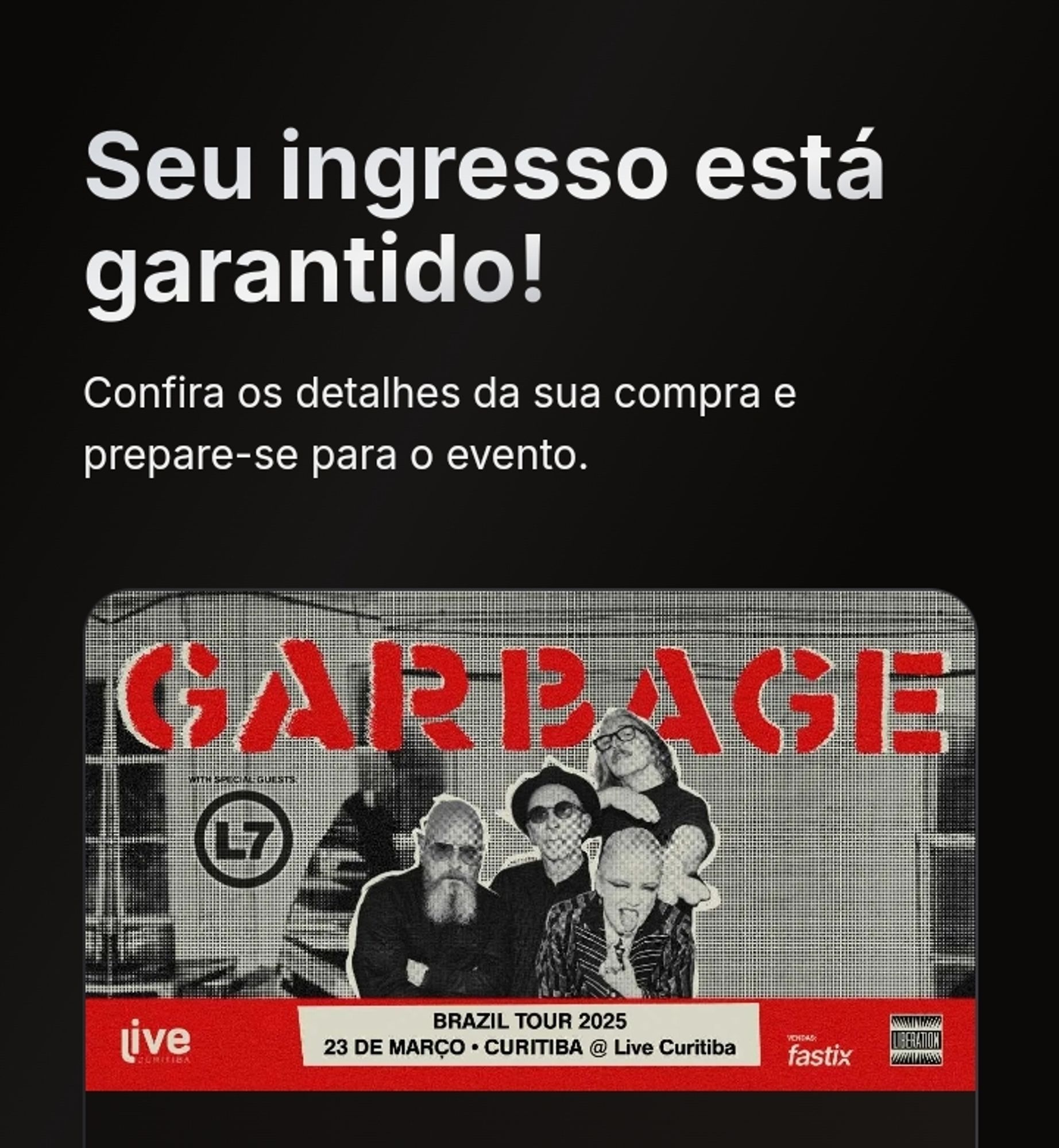 Garbage e L7 em Curitiba em Março de 2025