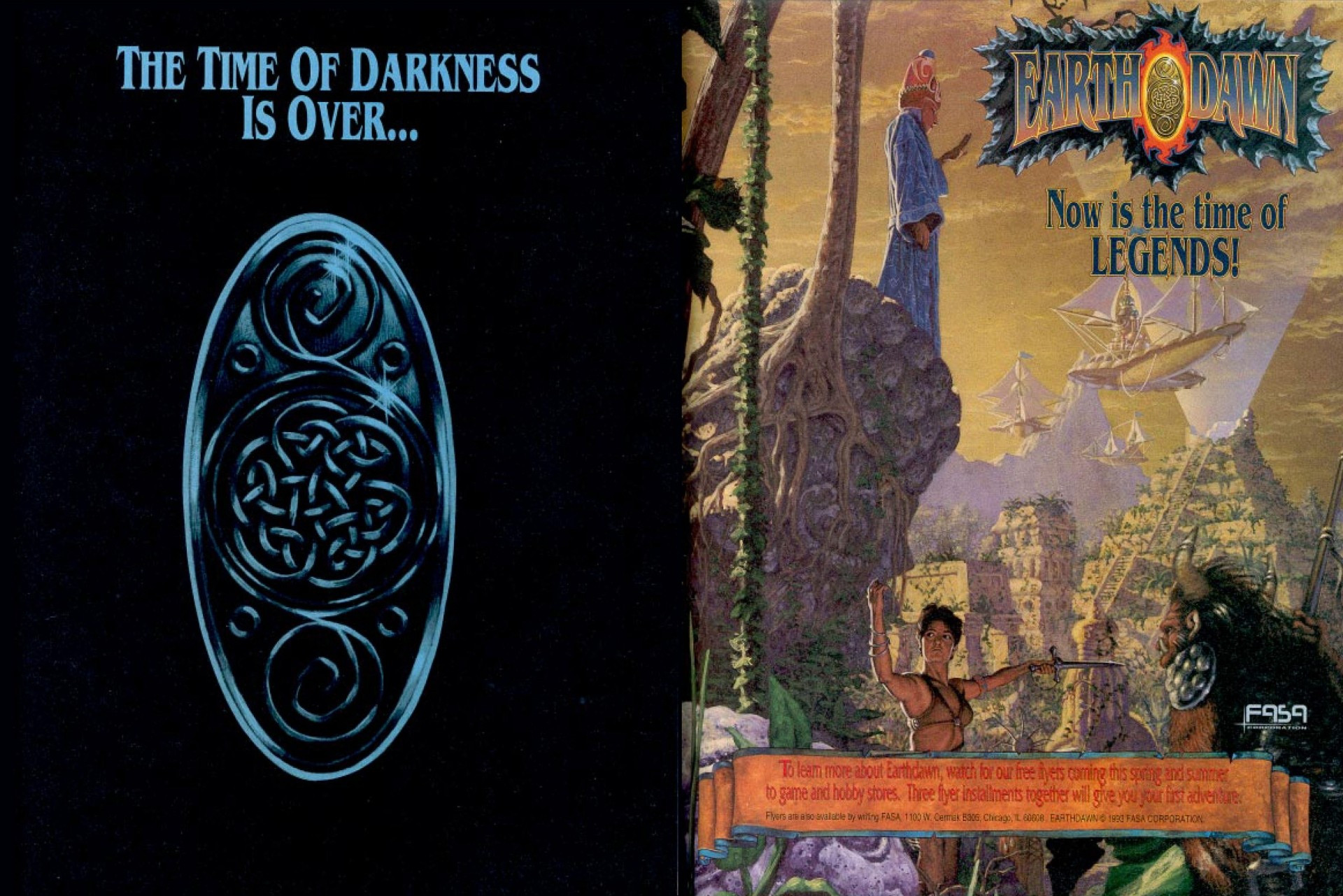 Earthdawn's adventures focused mainly on the land of Barsaive, a former province of the powerful Theran Empire, following an apocalyptic event that ravaged the world thousands of years ago before recorded history. 

Now the survivors are picking up the pieces after centuries of isolation in hiding from the Horrors that had ravaged the world and are now (mostly) gone. What lost secrets lay undiscovered? And who are those risking it all to find their fortunes, and even raise their own flags over the land, in the face of the powerful Theran Empire?