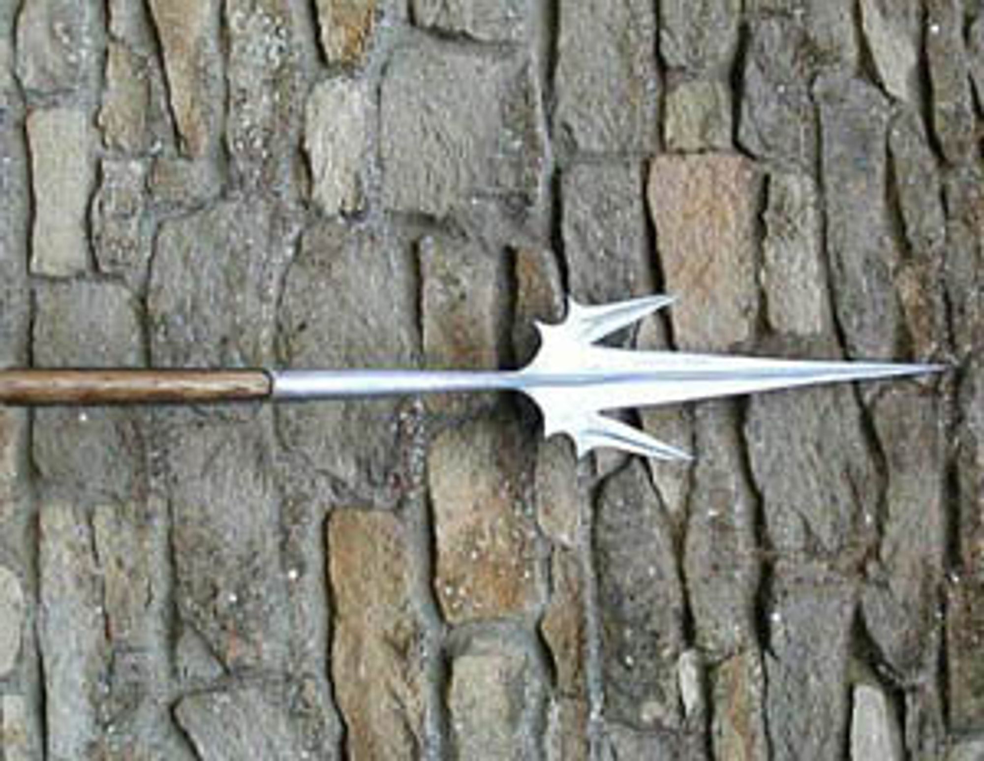 photo of a three pointed medieval weapon called a corseque