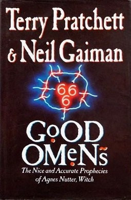 Book cover of "Good omens" by Terry Pratchet and Neil Gaiman. I believe the cover depicts the highway around London with the letter "666" in the middle. Well, I know the letters "666" is there. Just not completely sure what the circle is.