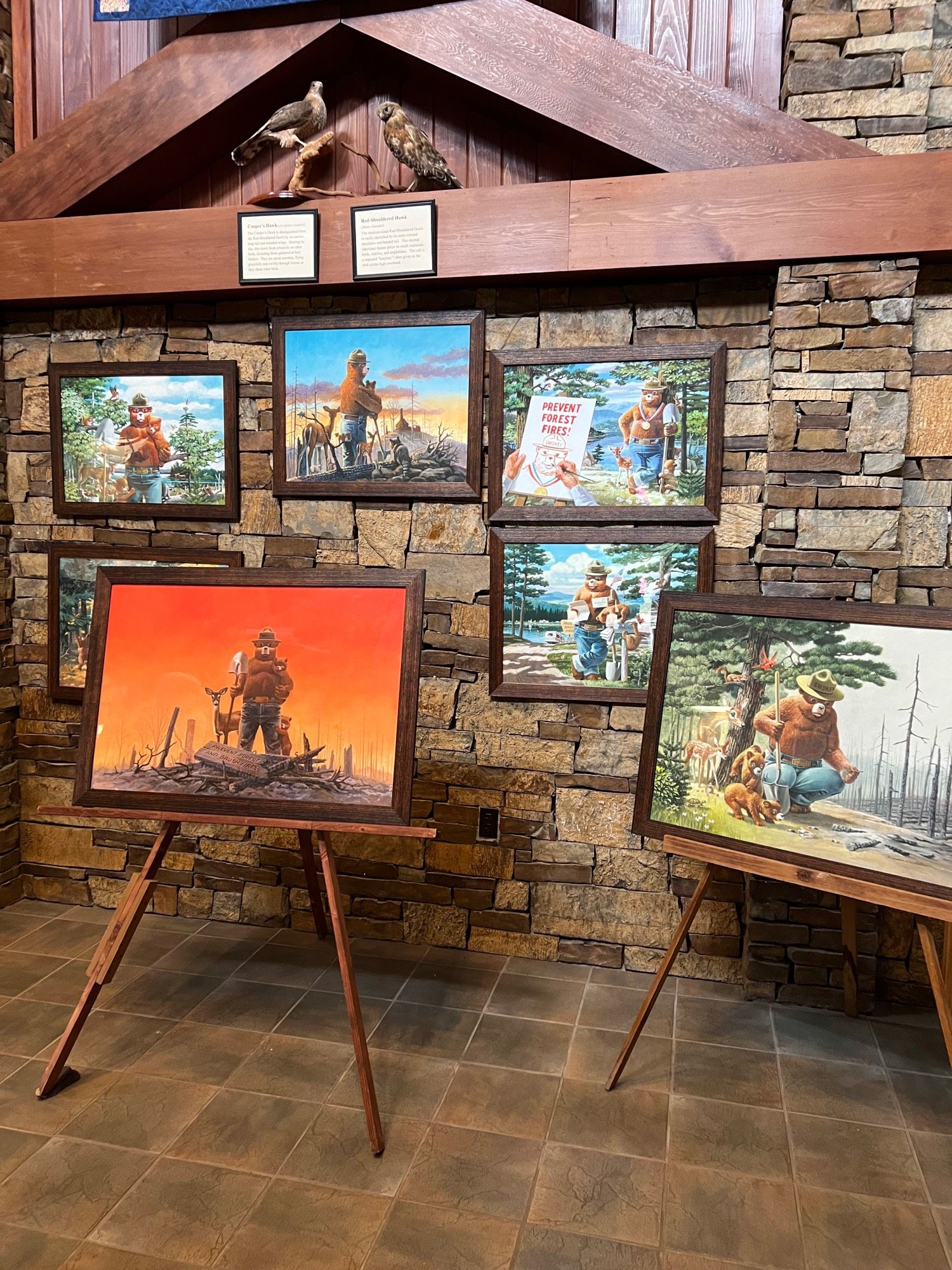 More Paintings of Smokey Bear by famous artist Rudy Wendelin