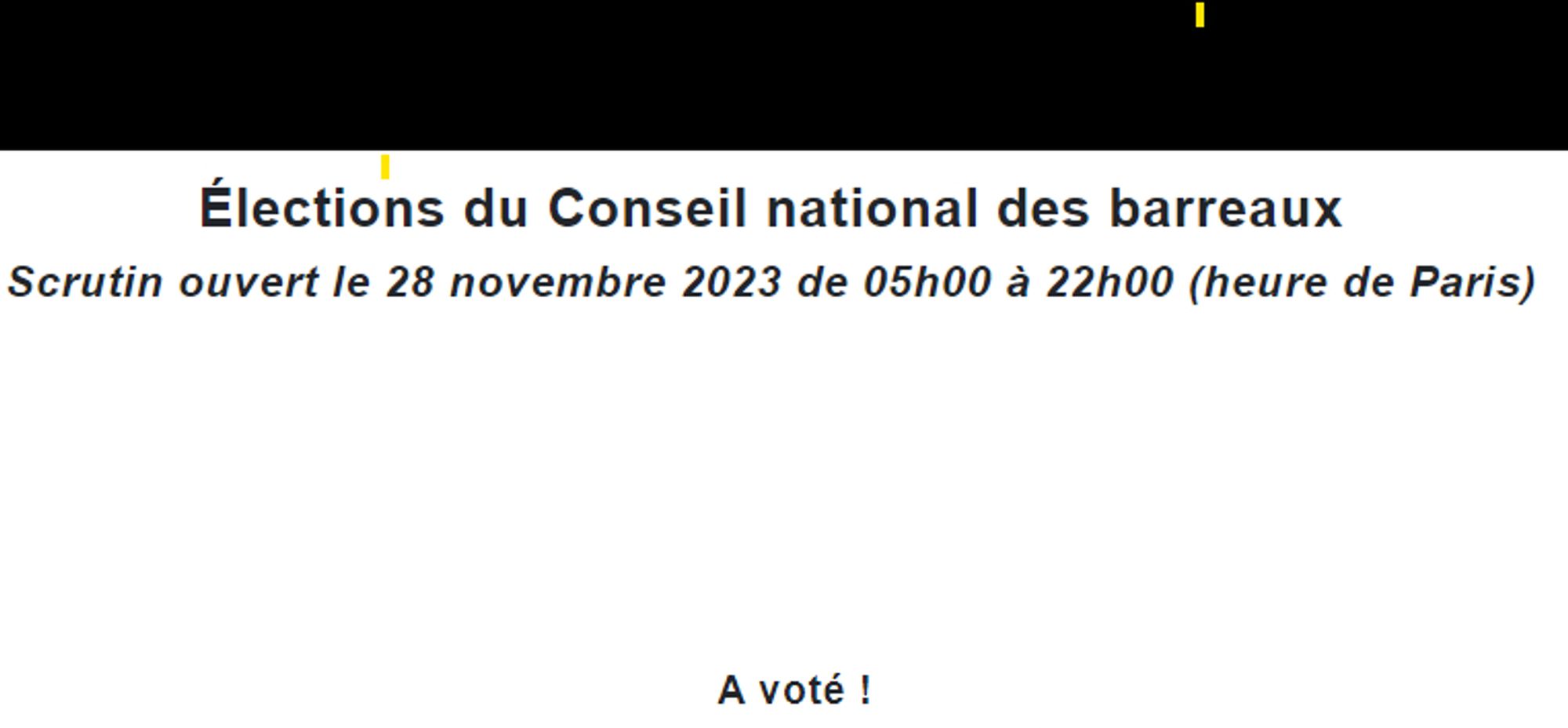 Récépissé "A VOTE" aux élections du CNB - Copie d'écran