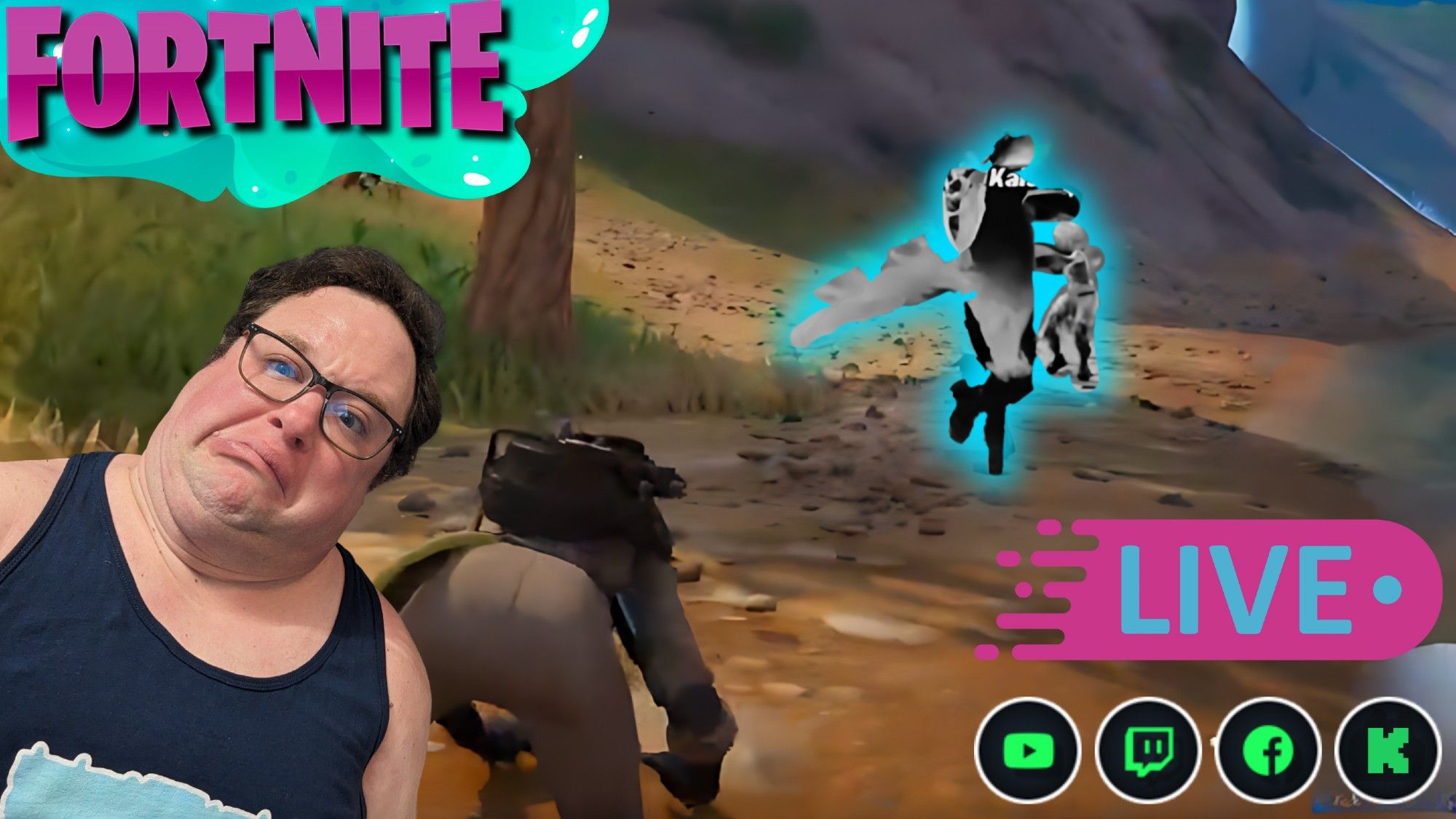 My Ghostbusters skin wearing ass is down in Fortnite again.  Live at 7pm Eastern