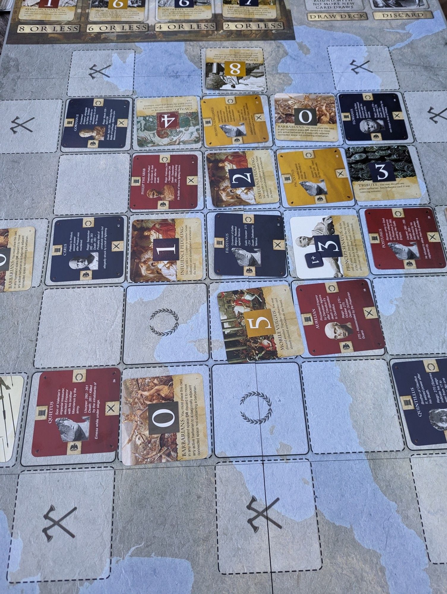 13 x 13 grid of player cards laid out in checker board style