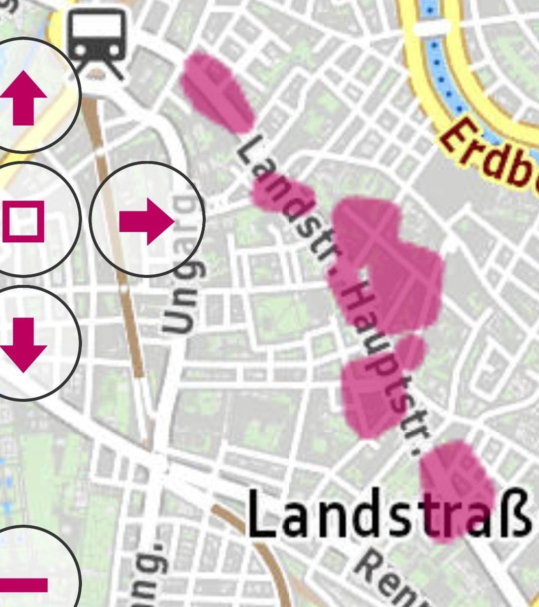 Karte mit den betroffenen Straßen, v.a. zwischen Landstraße Hauptstraße und Hainburger Straße, Bild: Wiener Netze