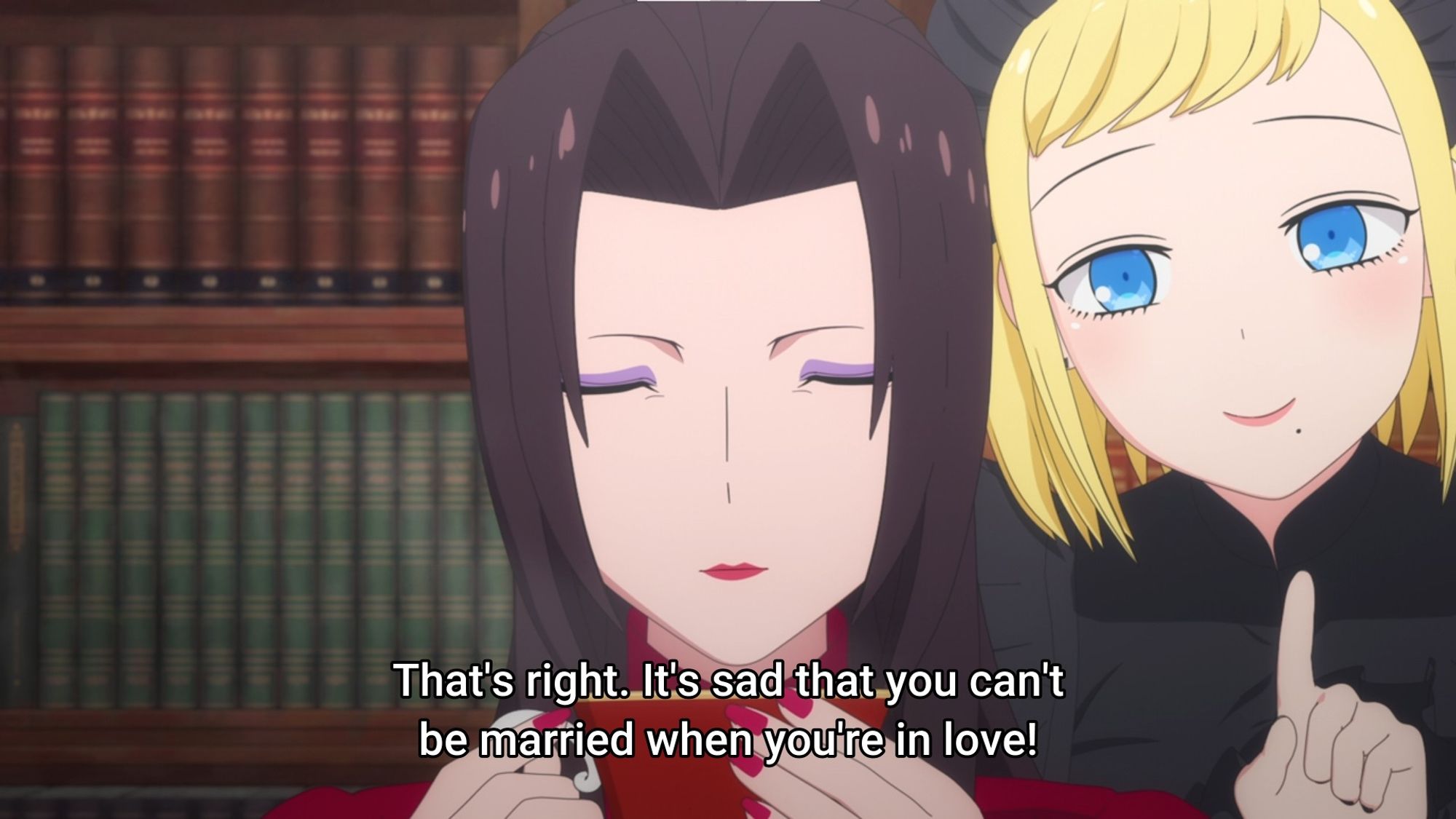 "That's right, it's sad that you can't be married when you're in love!"