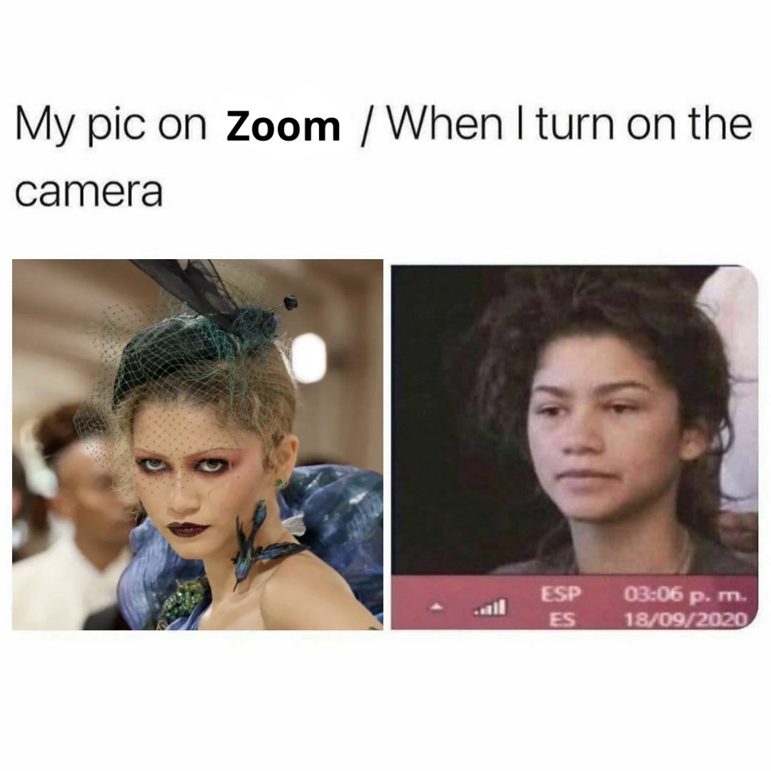 Zendaya two looks - My pic on zoom vs When I turn on the camera