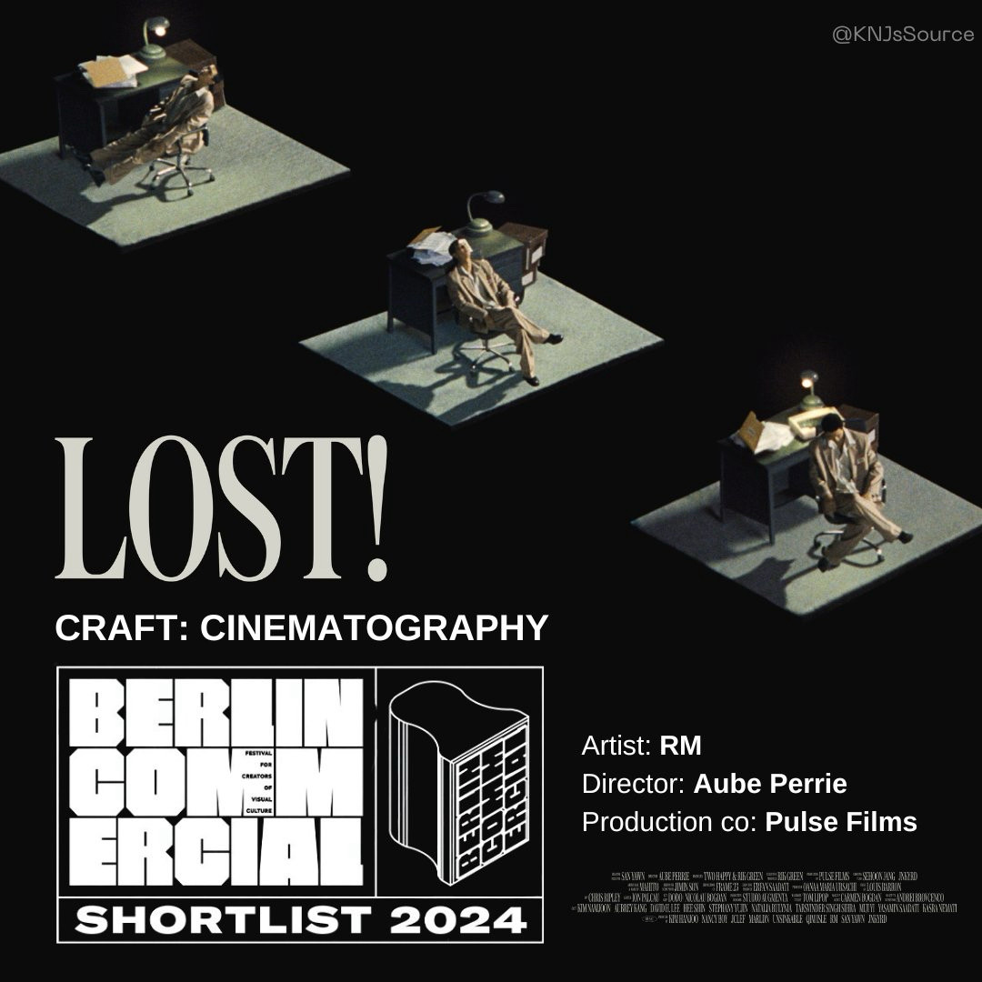 LOST! Poster featuring images of Namjoon in a dark room set up.