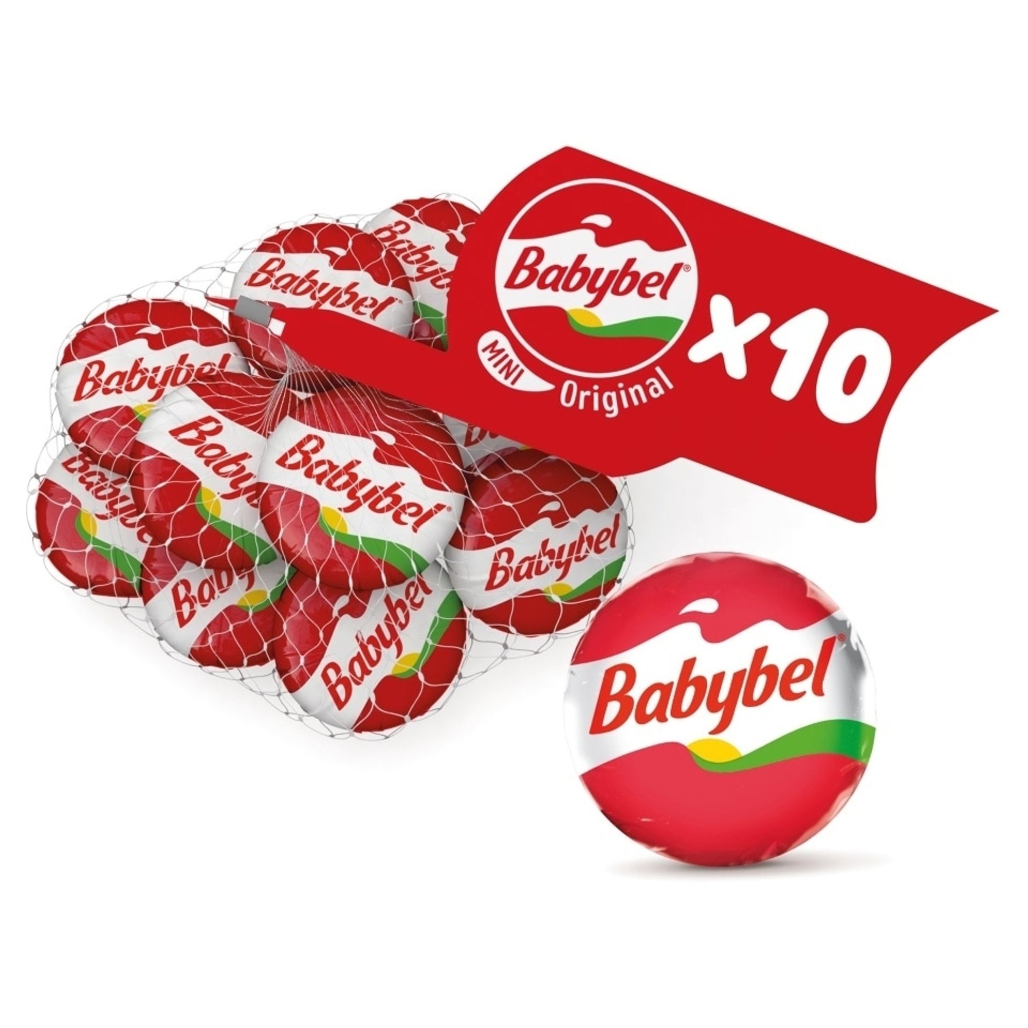 Picture of a net bag of mini babybel cheeses