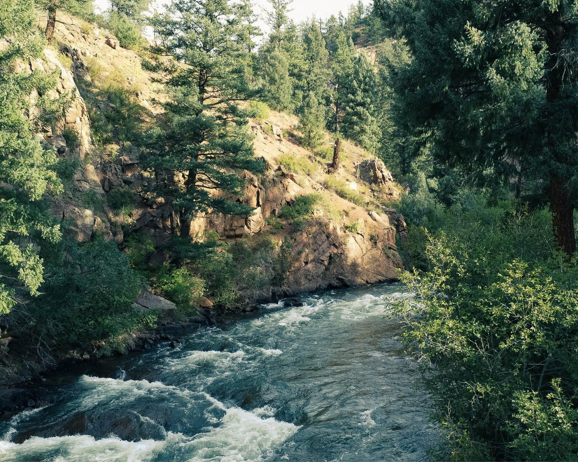 Drone photo over a river