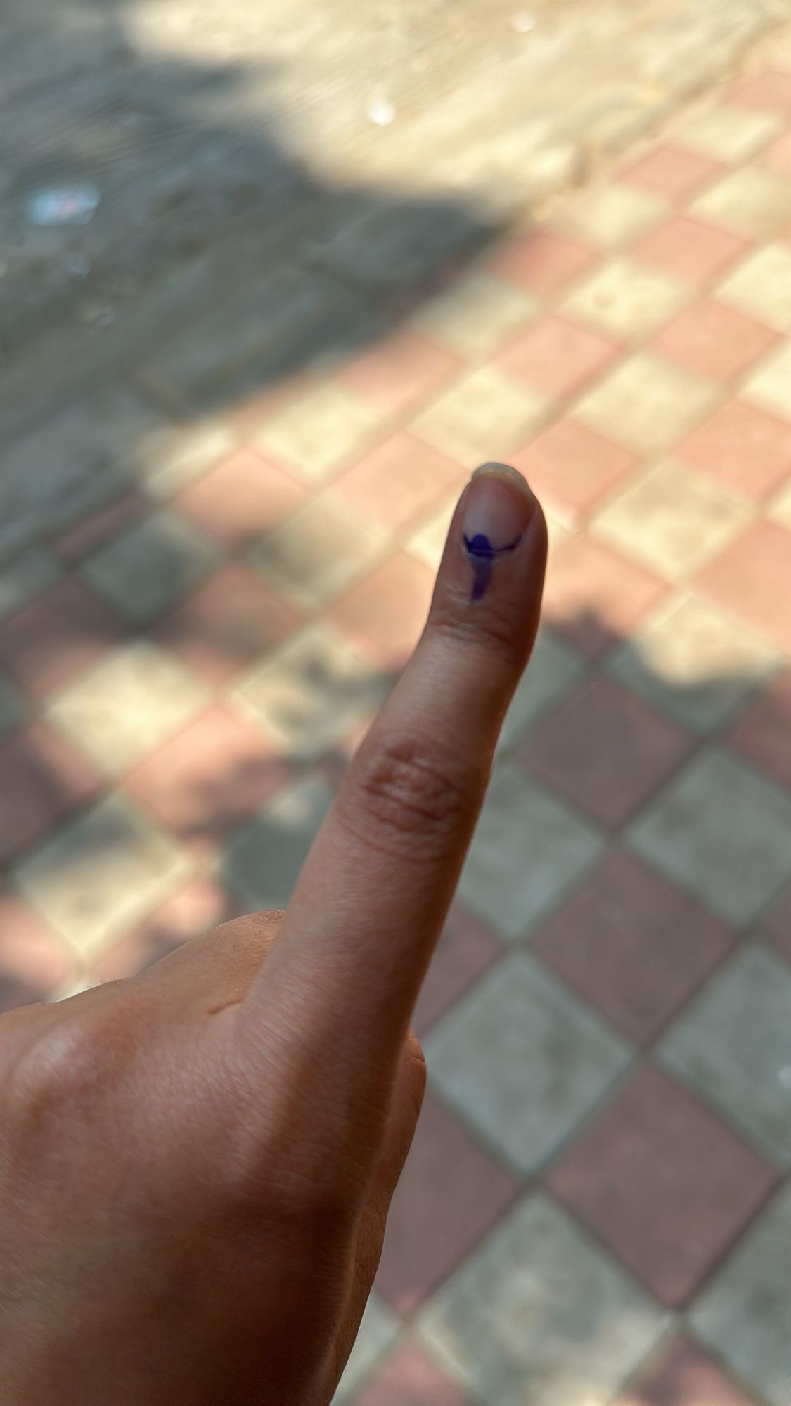 Inked left index finger indicating that I have voted in the Indian general elections