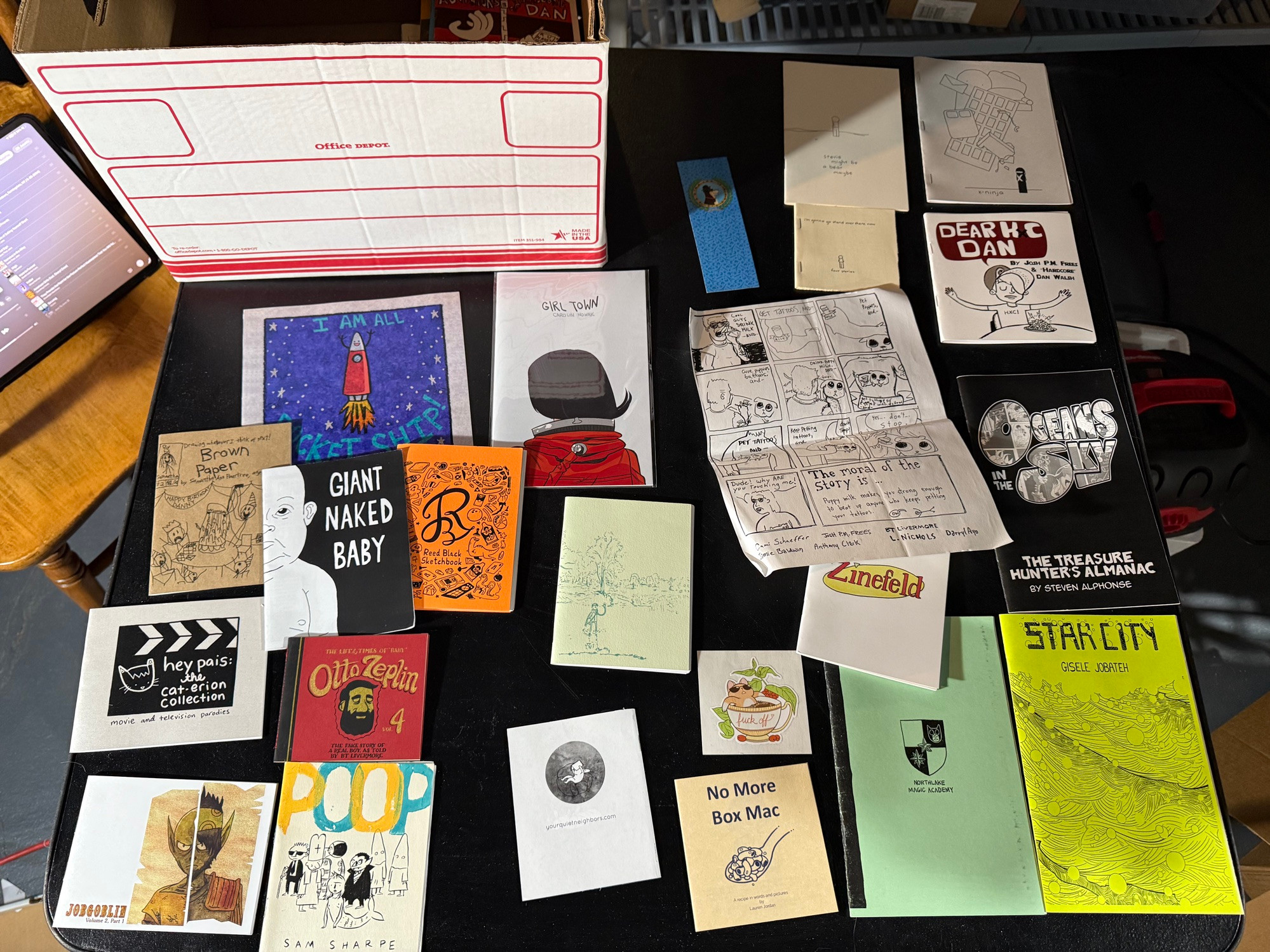 Covers of various minicomics by many friends and artists from past conventions. I’m sorry but I don’t have it in me to catalogue every individual title. 