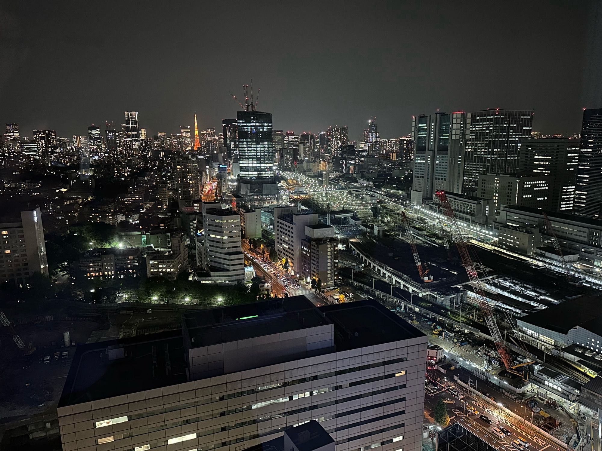 Big city in night time. If you look extra close you can see Tokyo tower in the far distance.