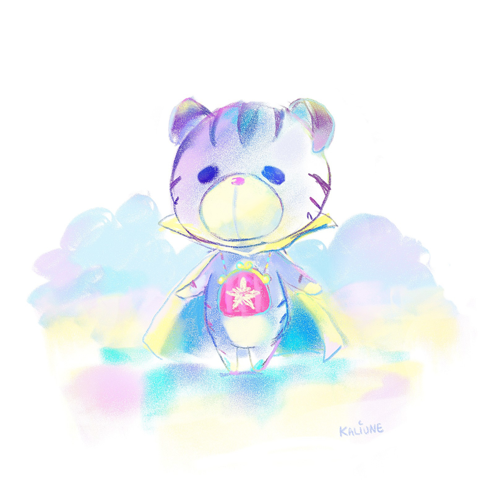 Kingdom Hearts fanart of Chirithy with pastel colors.