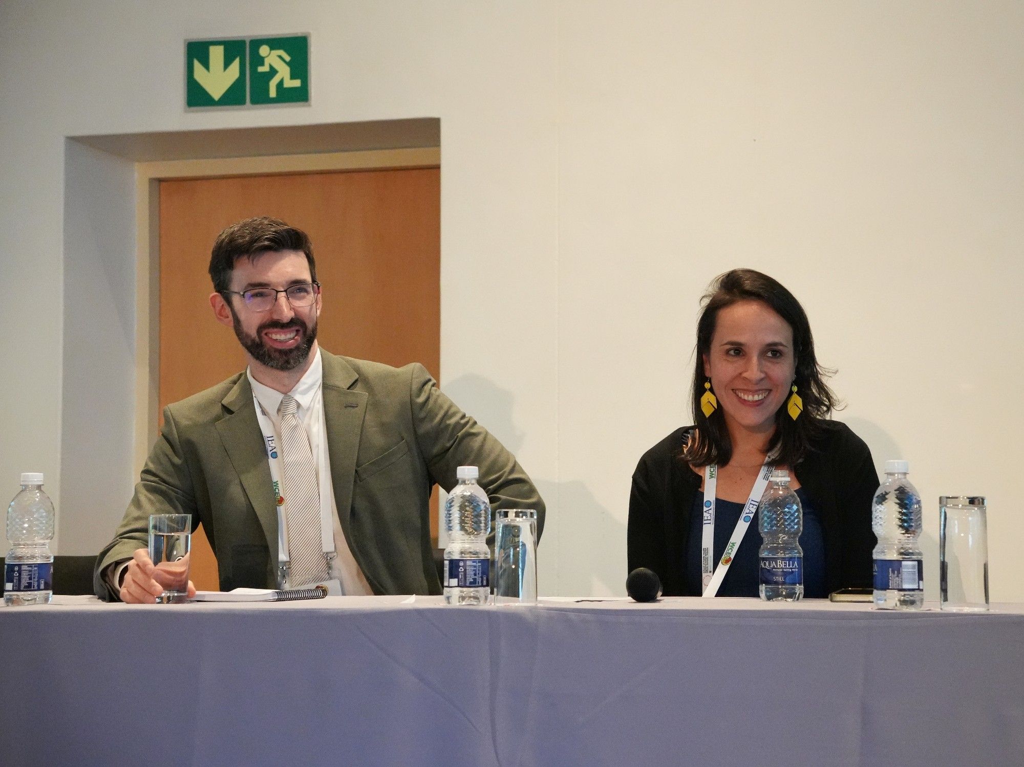 Peter Tennant and Margarita Moreno-Betancur sat together