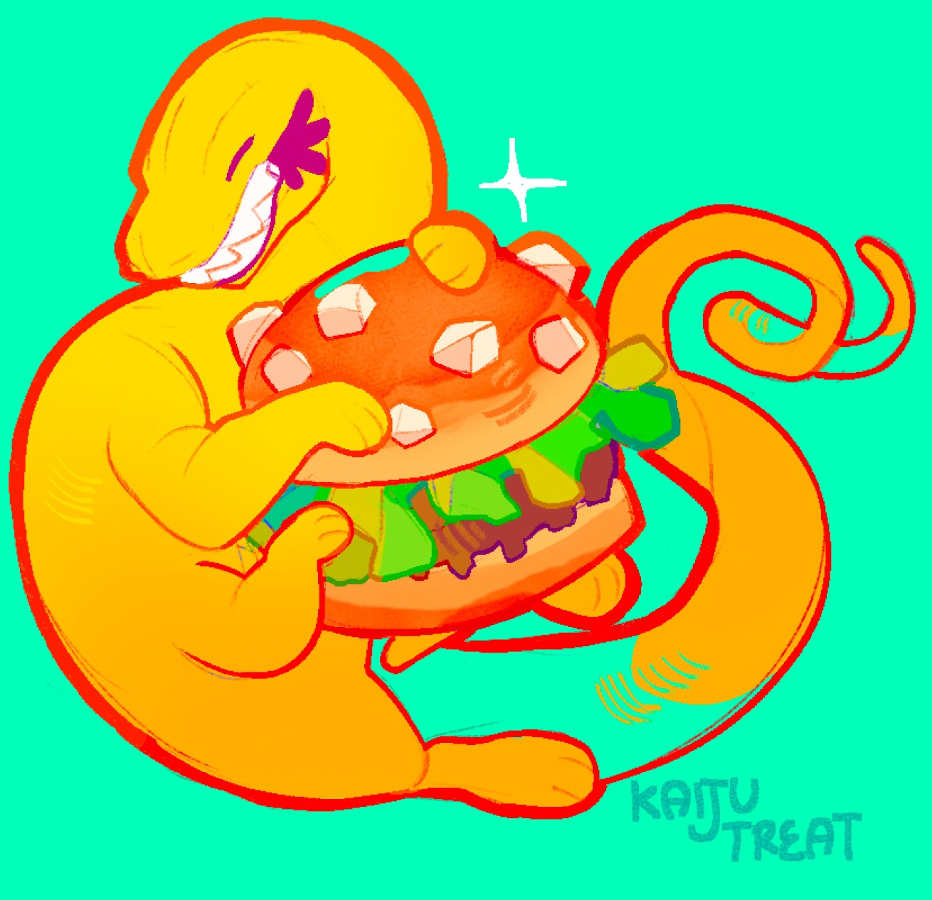 OC from Veranoctis holding a burger