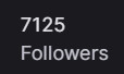 screenshot showing follower count at 7125