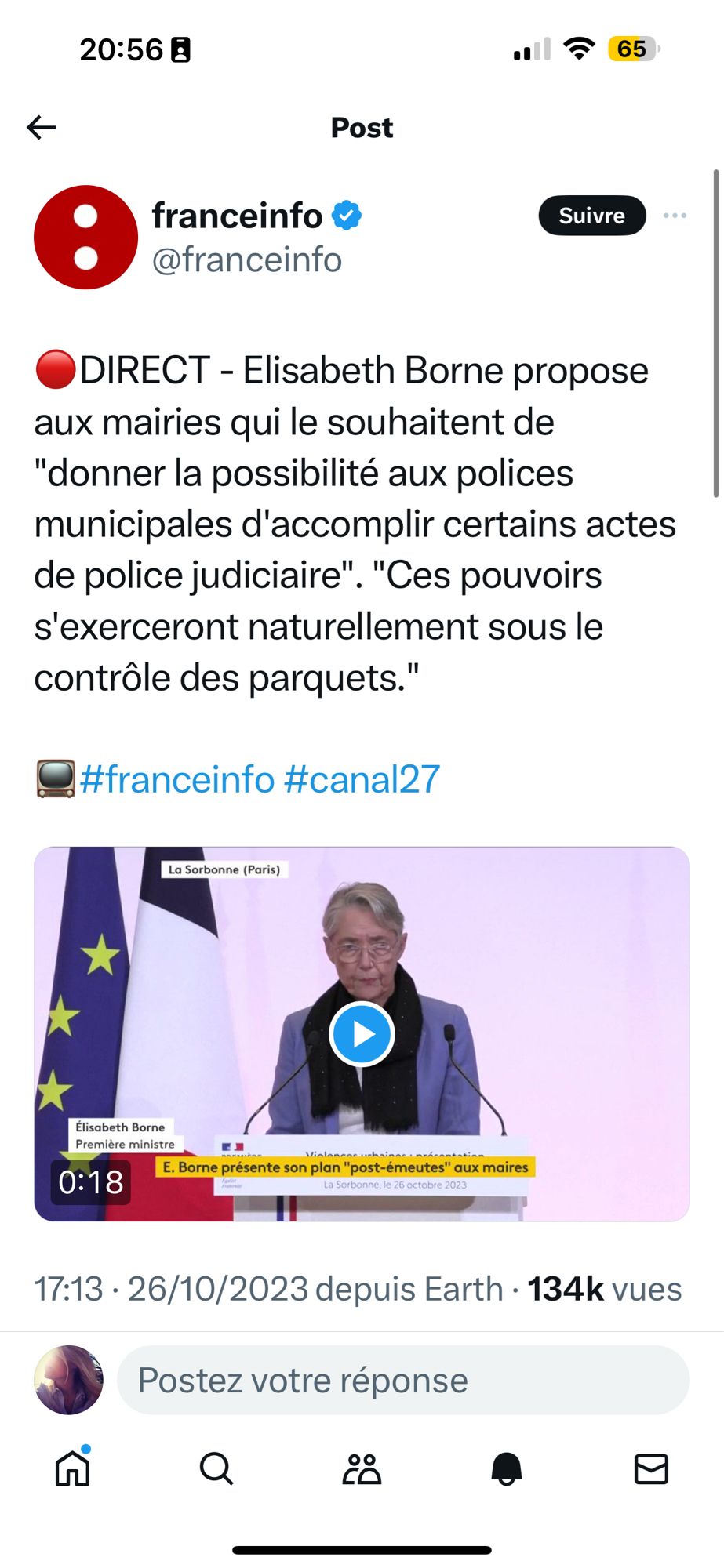 Tweet de France Info :
« Elizabeth Borne propose aux mairies qui le souhaitent de donner la possibilité aux polices municipales d’accomplir certains actes de police judiciaire. Ces pouvoirs s’exerceront naturellement sous le contrôle des parquets.