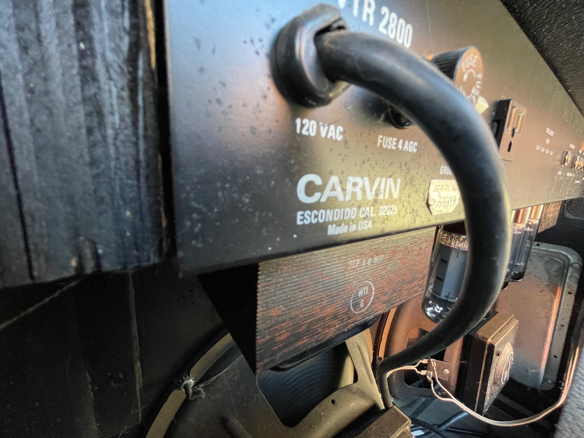 The back of my amp, it says “CARVIN” and “Sept 1977” on it