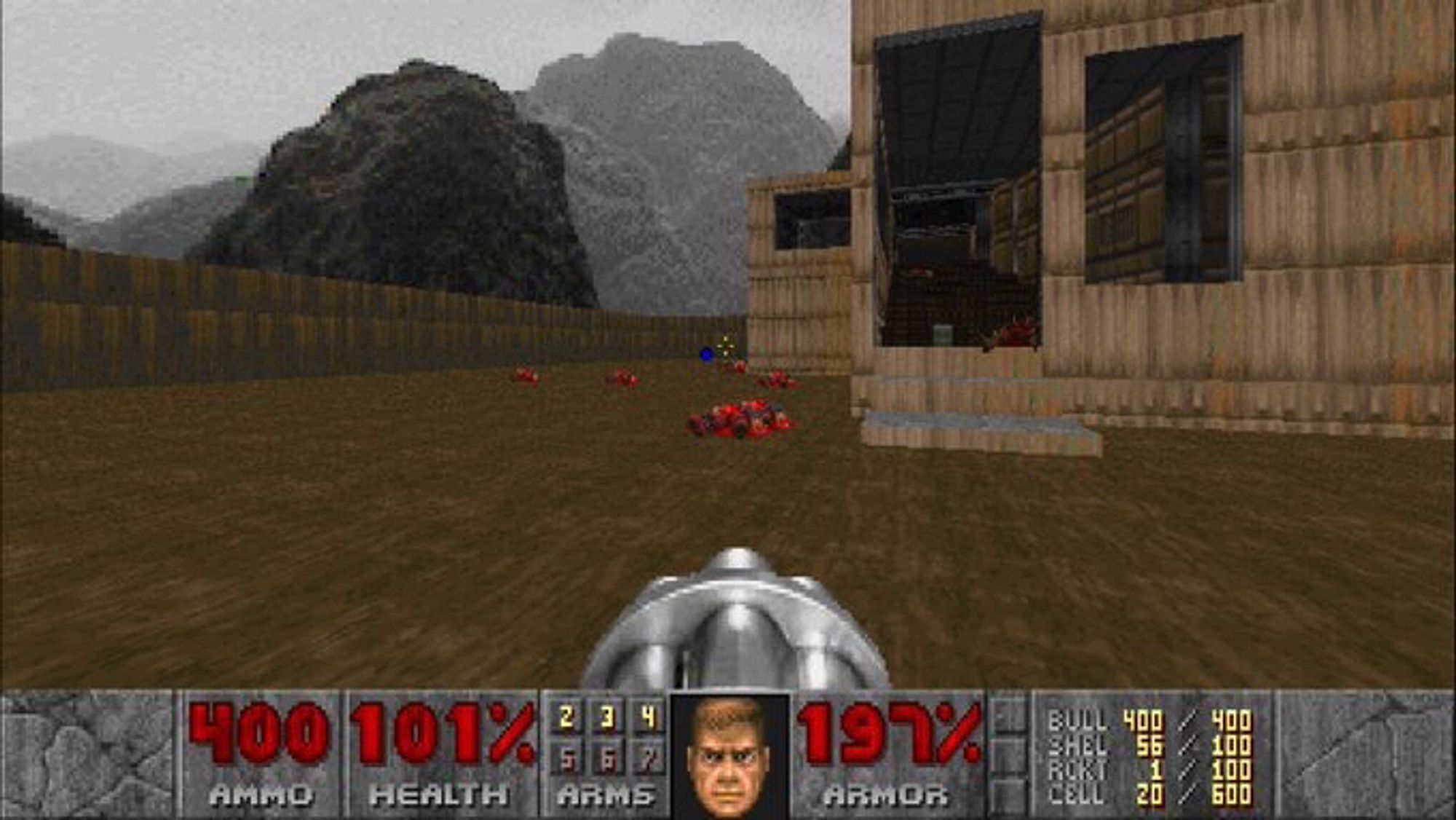 A screenshot of Doom’s second level.