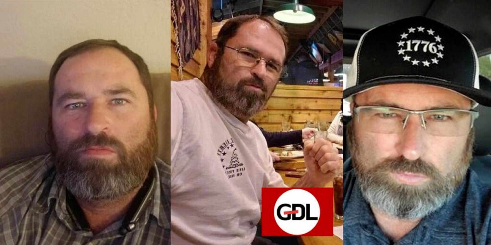 Three photos of Shawn Barnish's face. In one photo he is wearing  a 1776 hat. The GDL logo is imposed onto of the image.