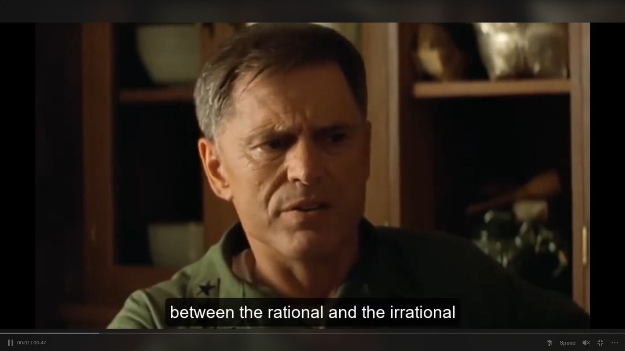 General Corman in "Apocalypse Now" (1979), telling the protagonist (pt 2): "...between the rational and the irrational"