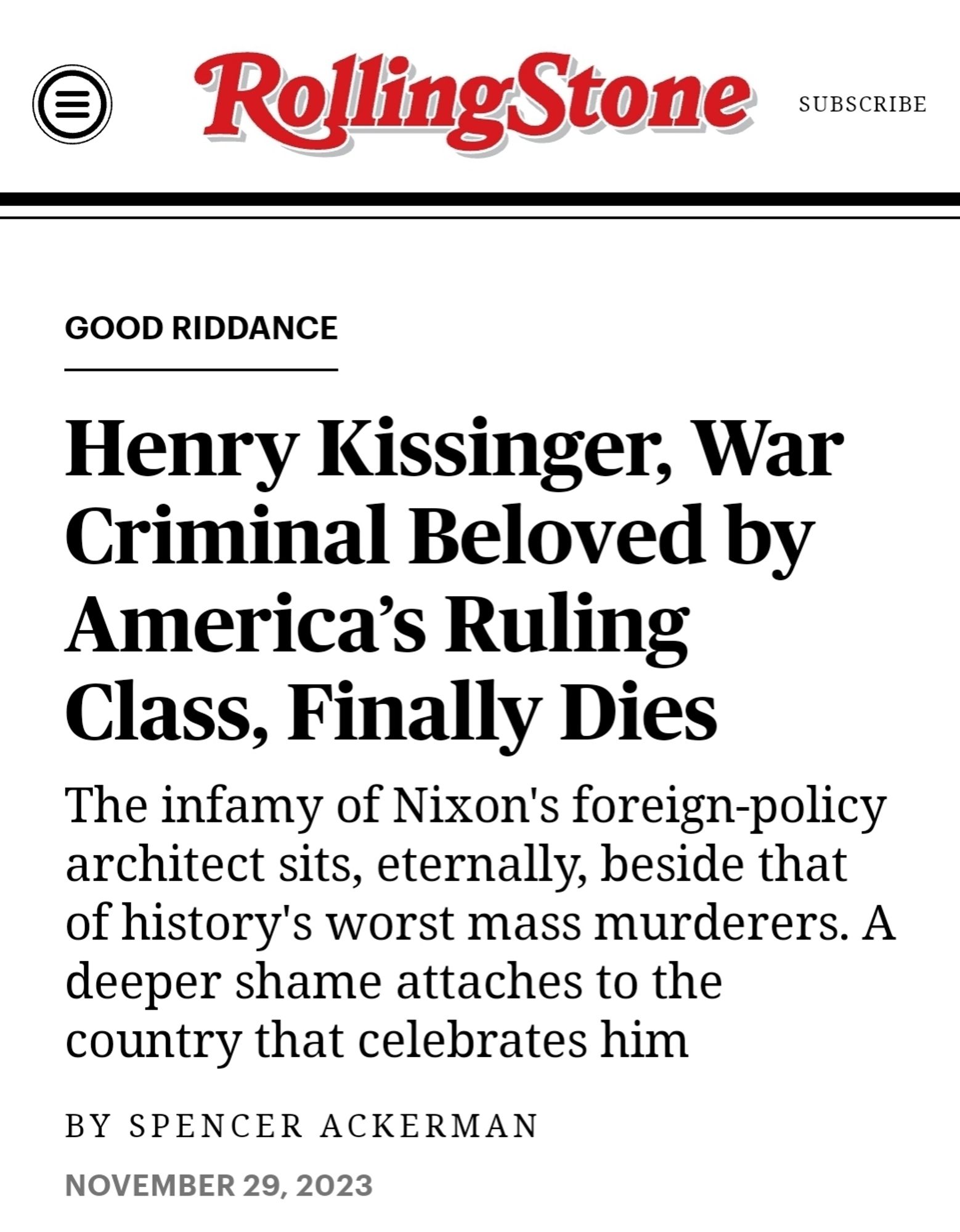 Rolling Stone dancing on kissinger's grave