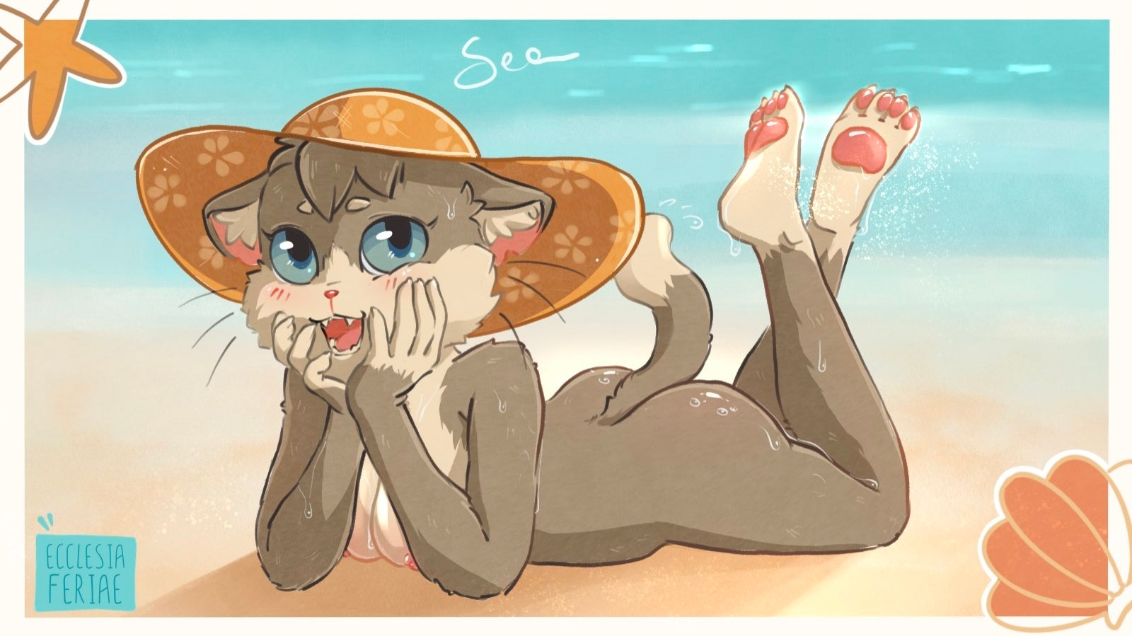 Cat on the beach ⛱️