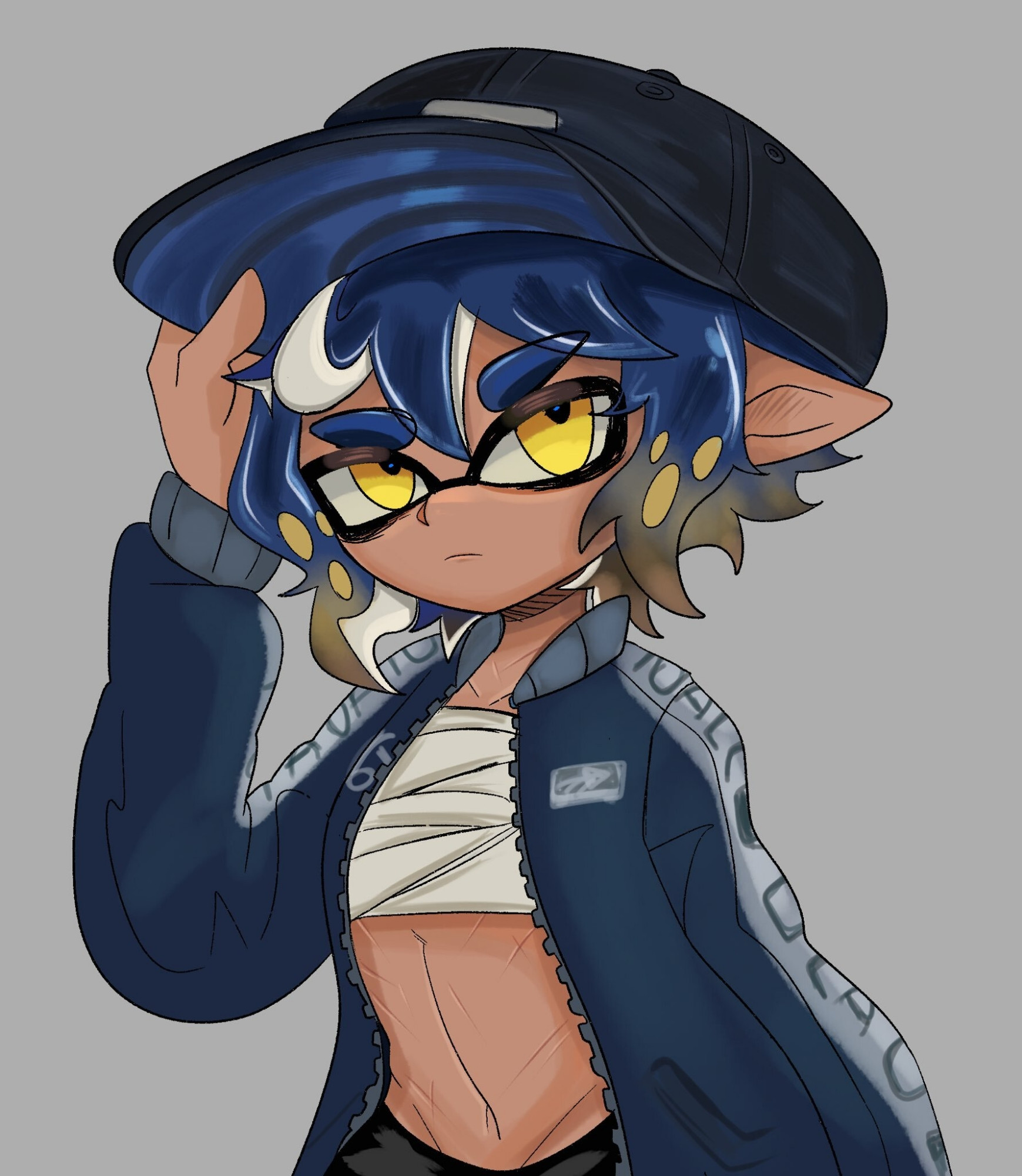 Blue androgynous inkling