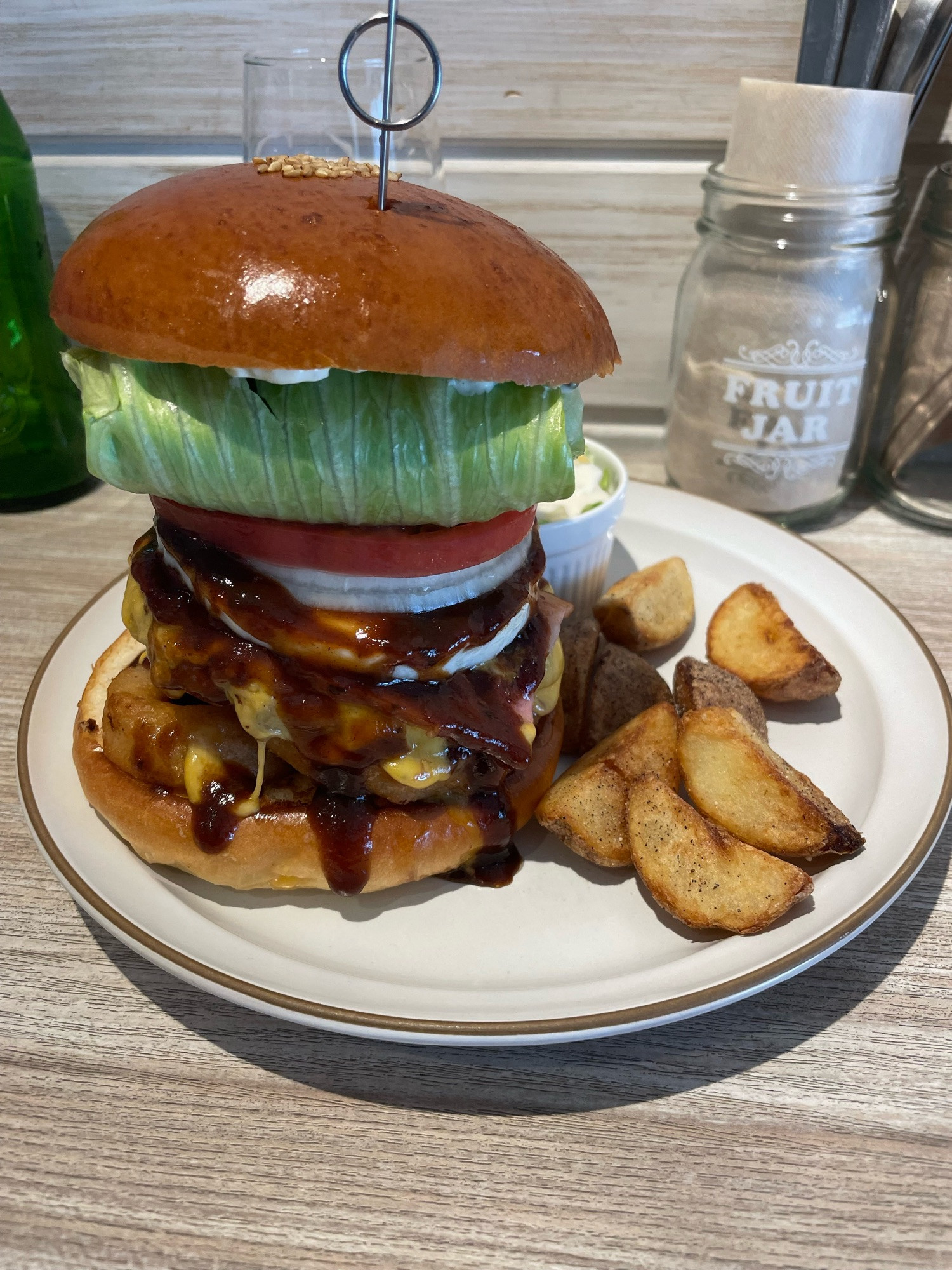 ソースはBBQ！デカうまー