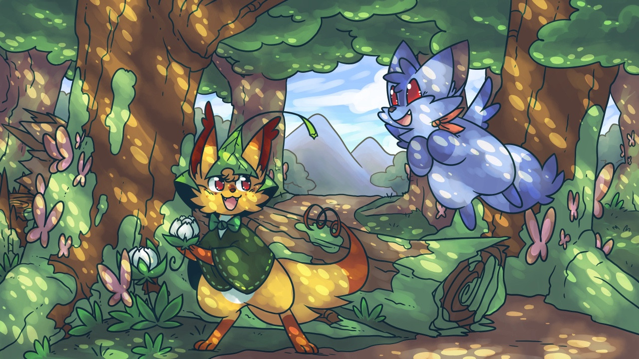 Raya and Yfa in the forest