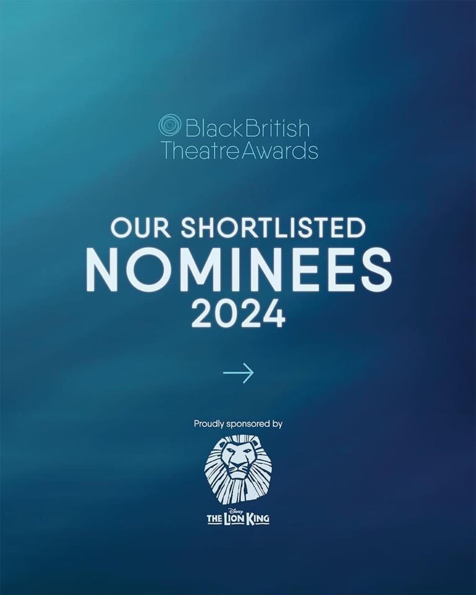 Title page for the 2024 Nominees for the Black British Theatre Awards