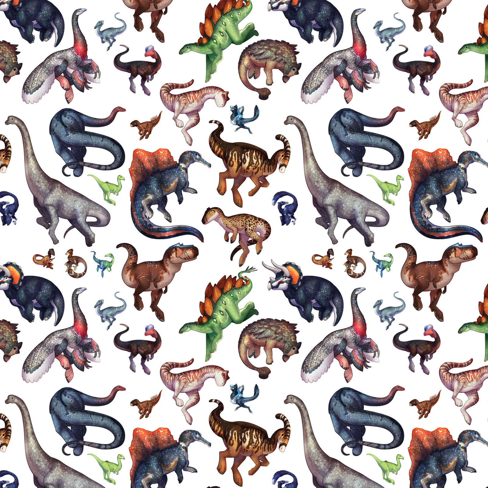 Finally did up a cozy dinos pattern - I've been meaning to for a while! You can find apparel and more containing this pattern at my Redbubble shop!  https://www.redbubble.com/shop/ap/153926185