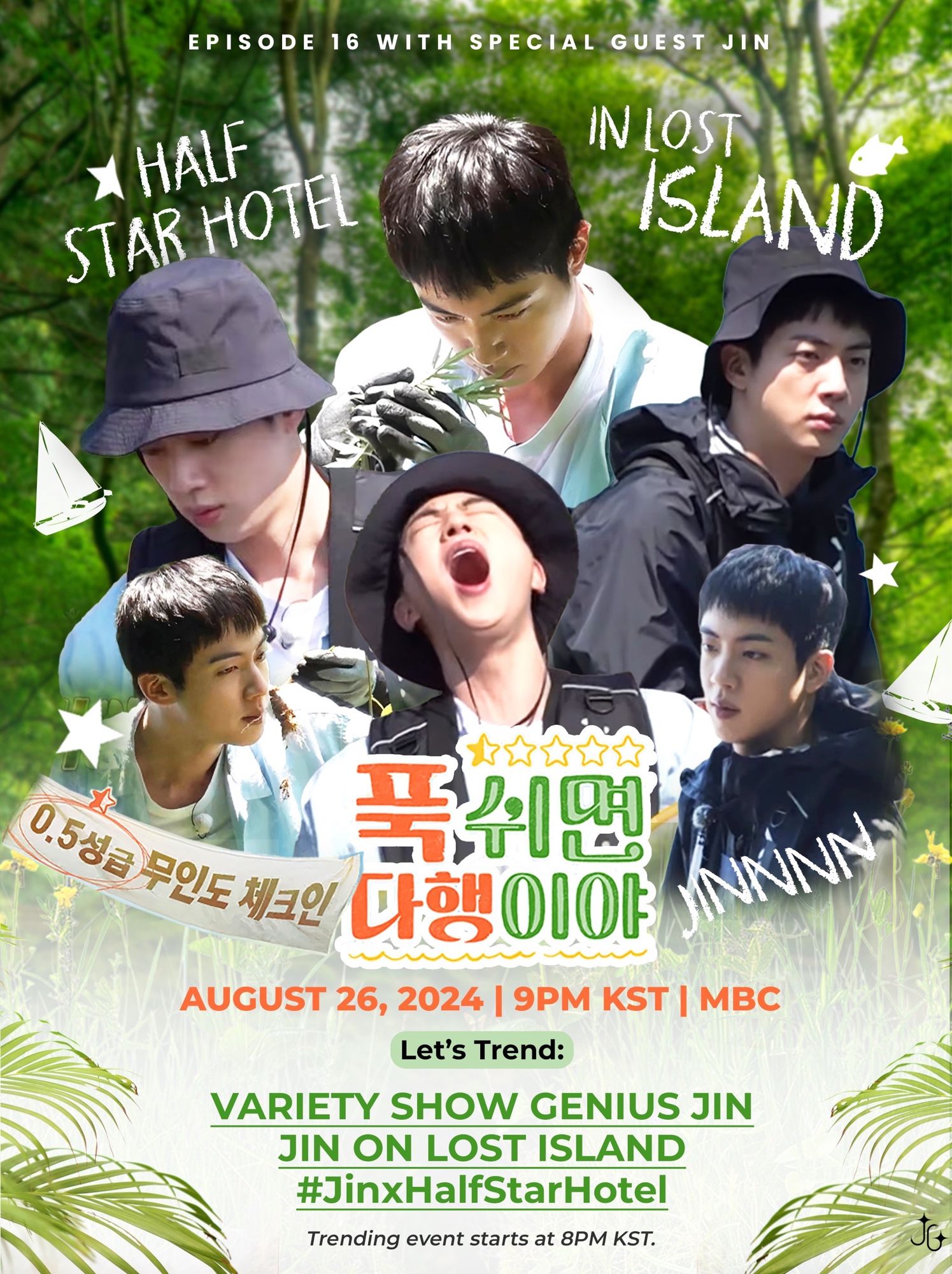 poster JIN ON LOST ISLAND
RETURN OF VARIETY KING JIN
#JinxHalfStarHotel