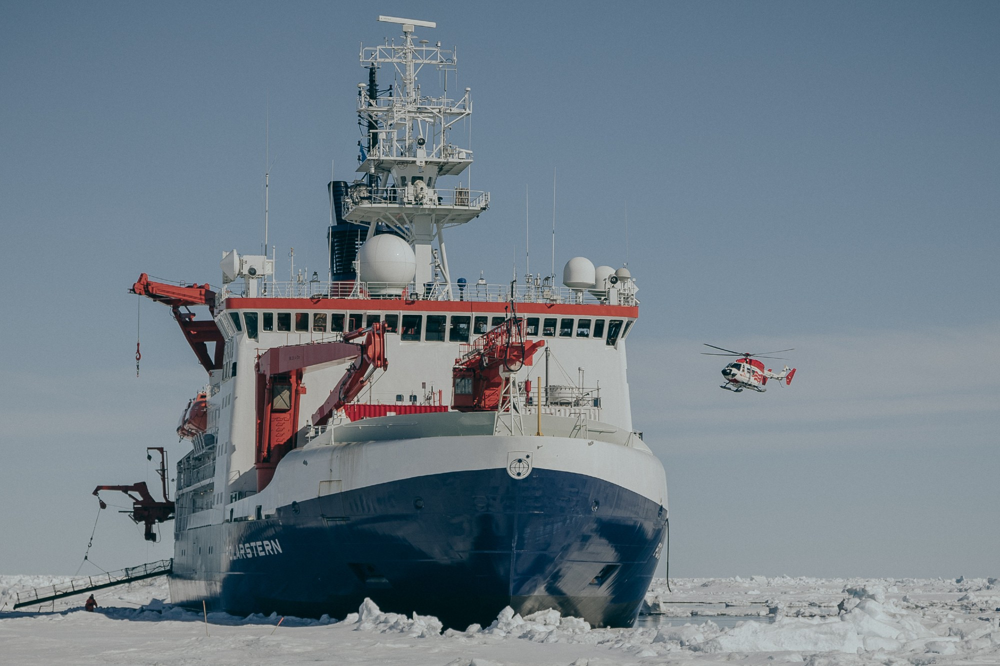 Research vessel Polarstern in sea ice during MOSAiC expedition