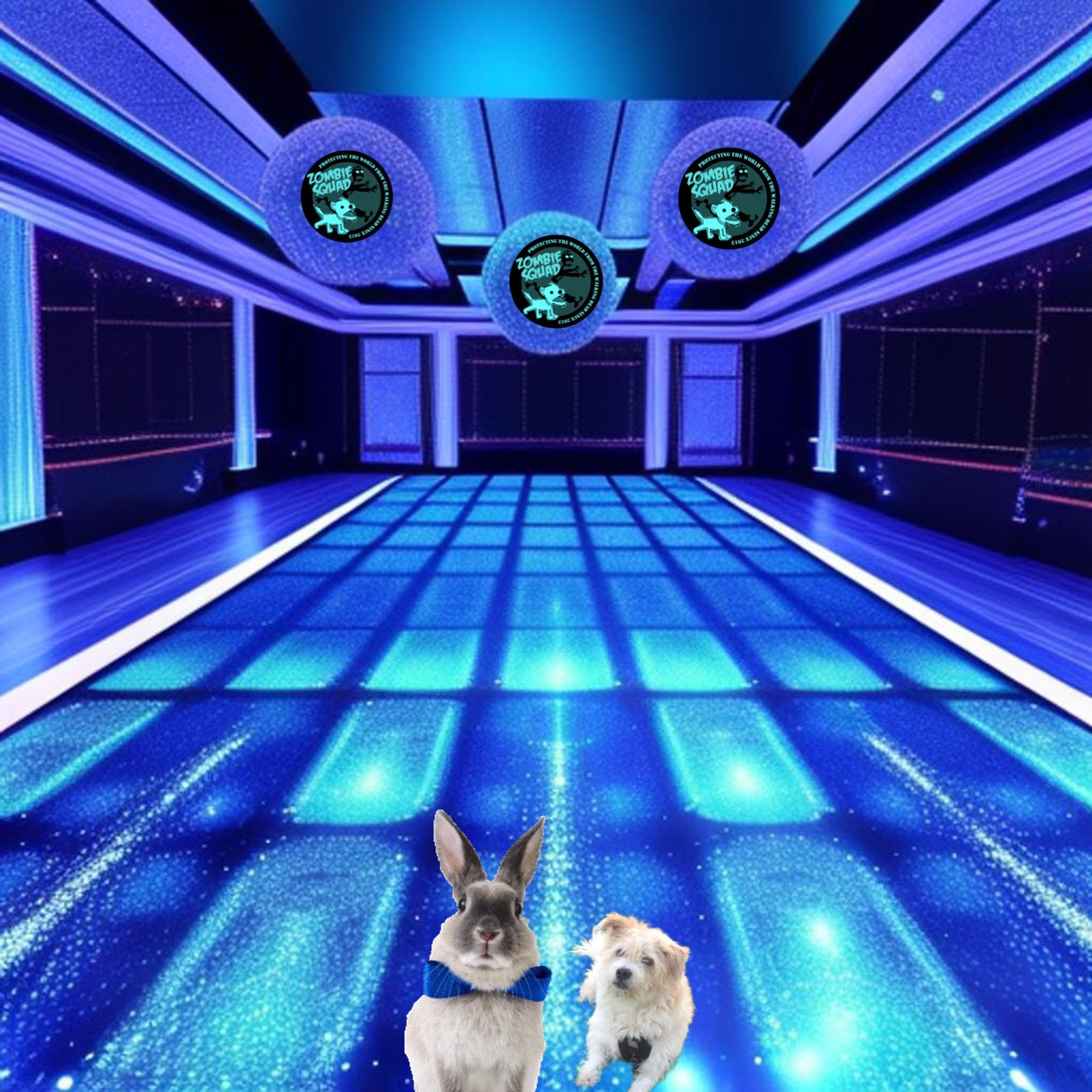 Zombiesquad members are celebrating setting up their new base by holding a Bluesky dance pawty