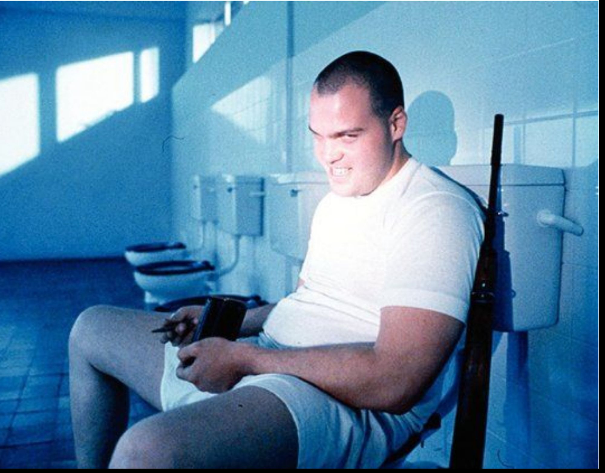 Shown is the character "Private Pyle" played by actor Vincent d'Onofrioin the 1987 movie about the Vietnam War called Full Metal Jacket.