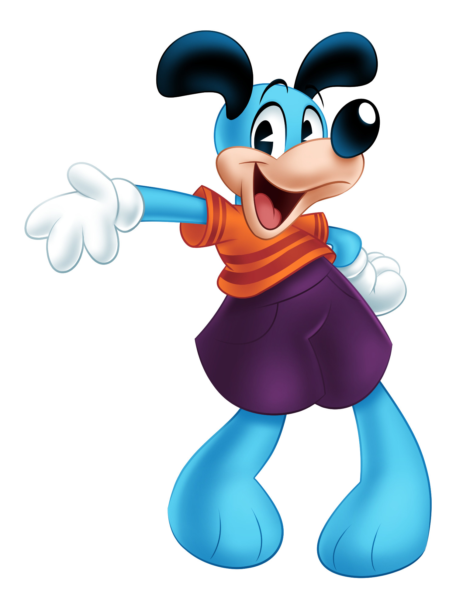 Digital illustration of Flippy from Toontown Online in the style of Disney's brand art