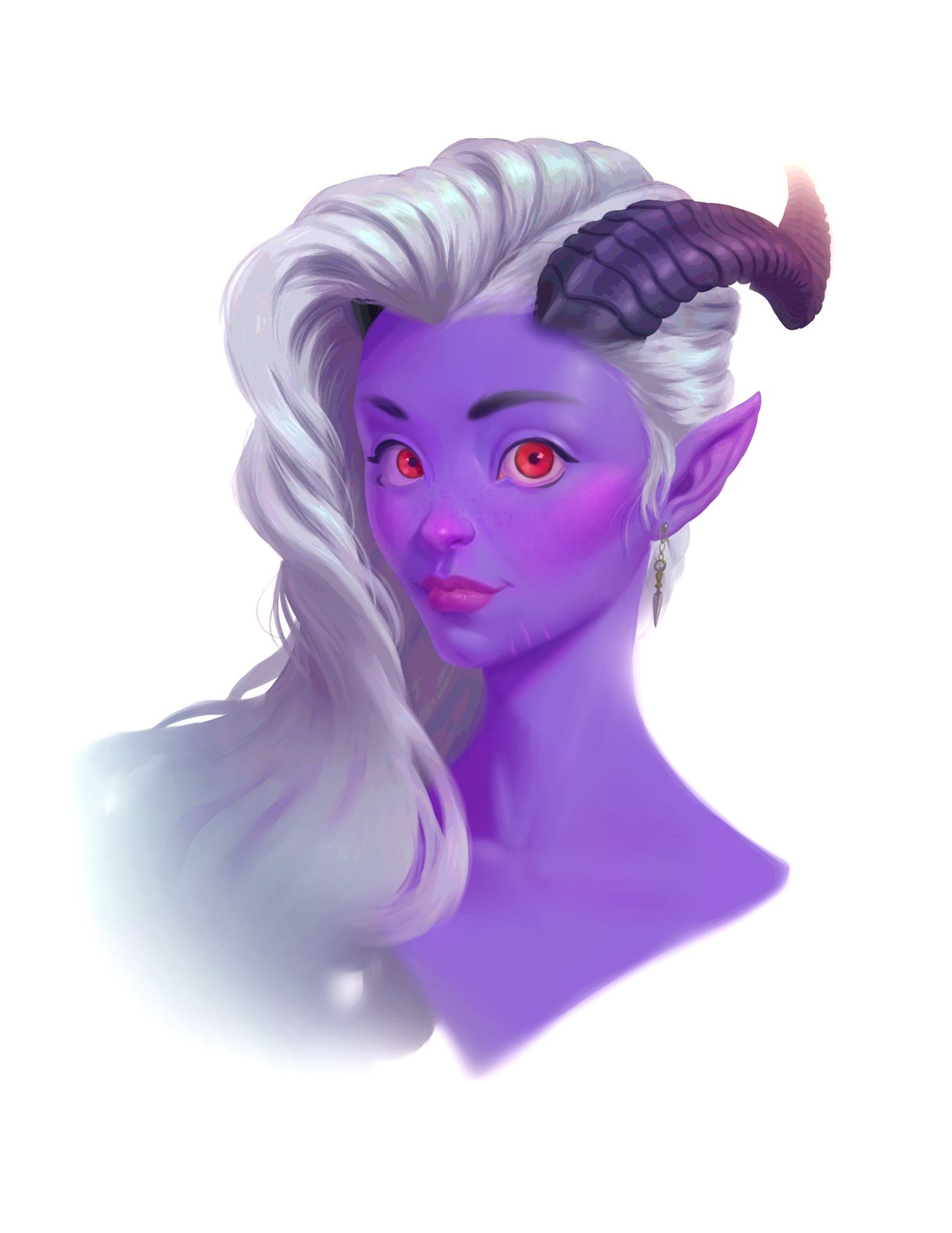 tiefling, dnd character, female portrait, fantasy character